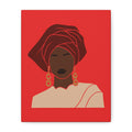 Bold Afrocentric Woman Headwrap —Canvasl Art
