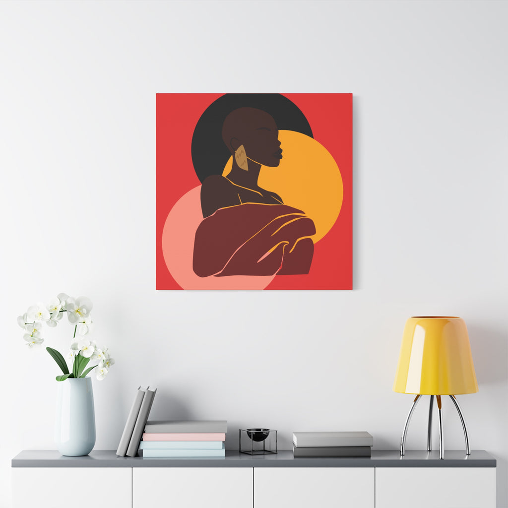 Bold Woman with Circles  –Canvas Art