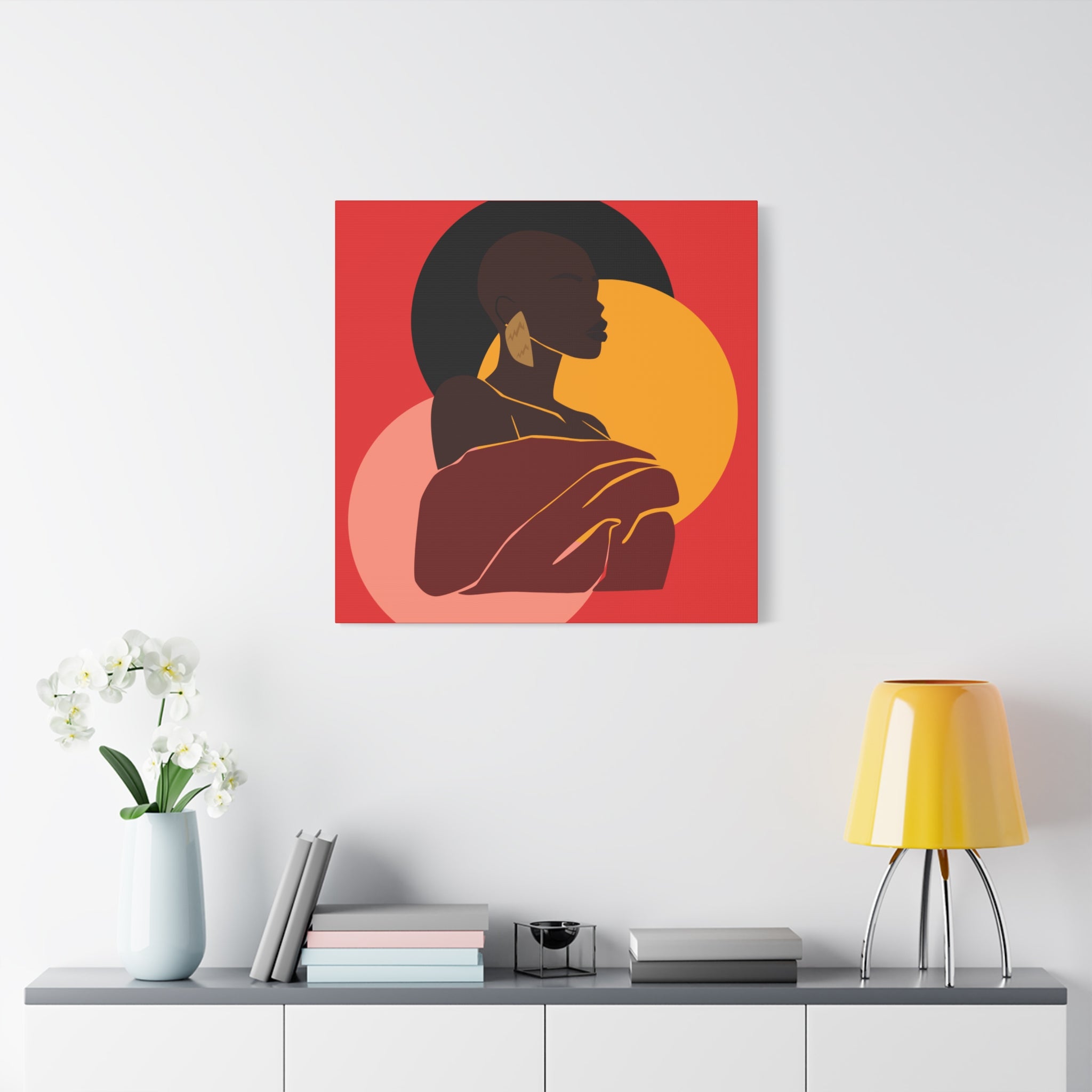 Bold Woman with Circles  –Canvas Art