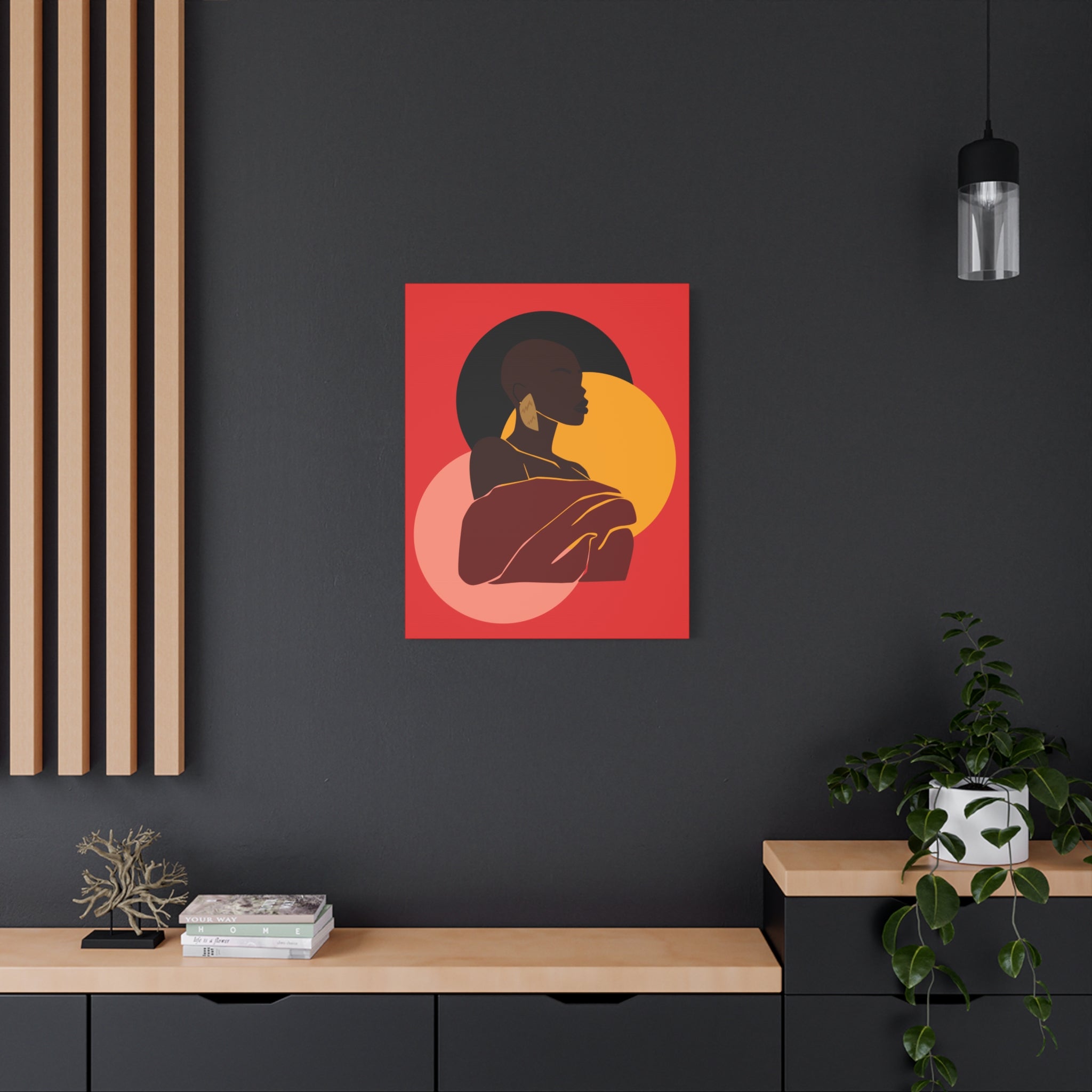 Bold Woman with Circles  –Canvas Art