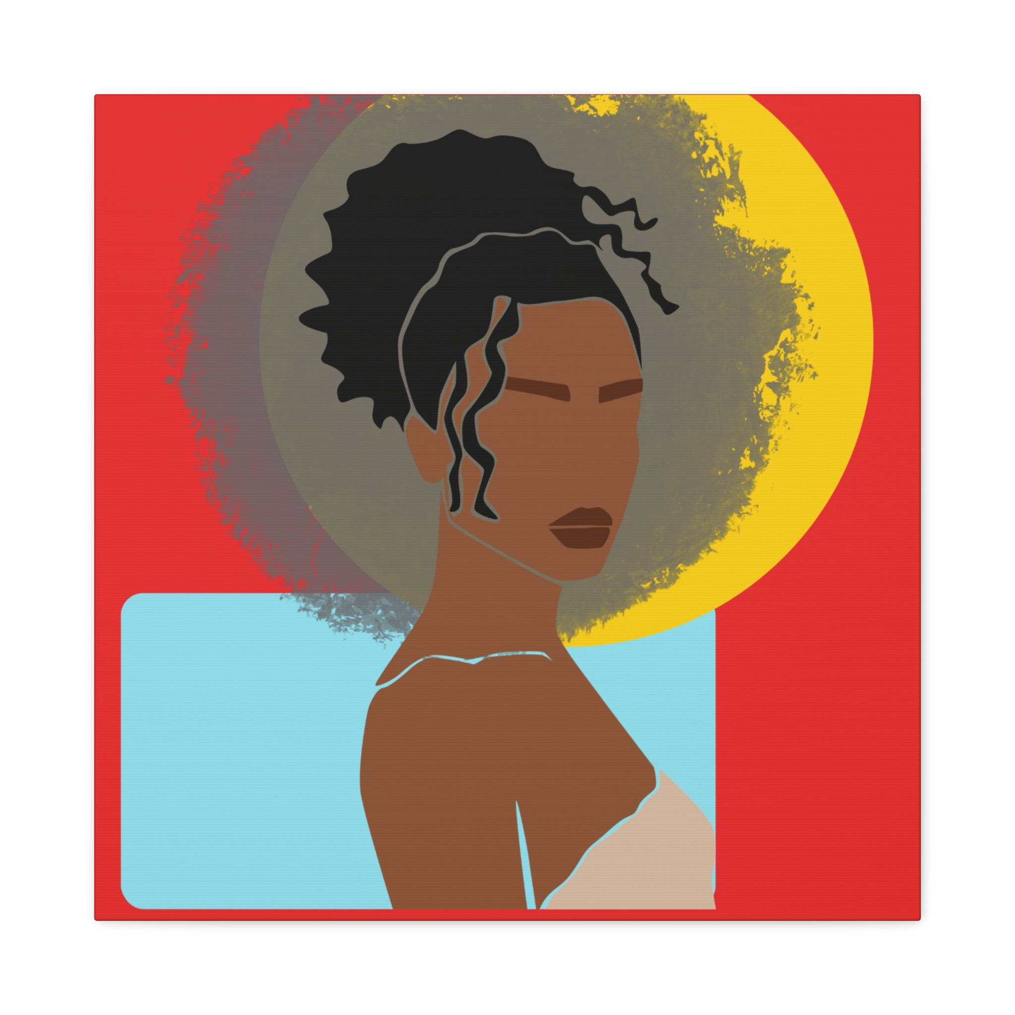 Woman With Curly Bun — Canvas Art