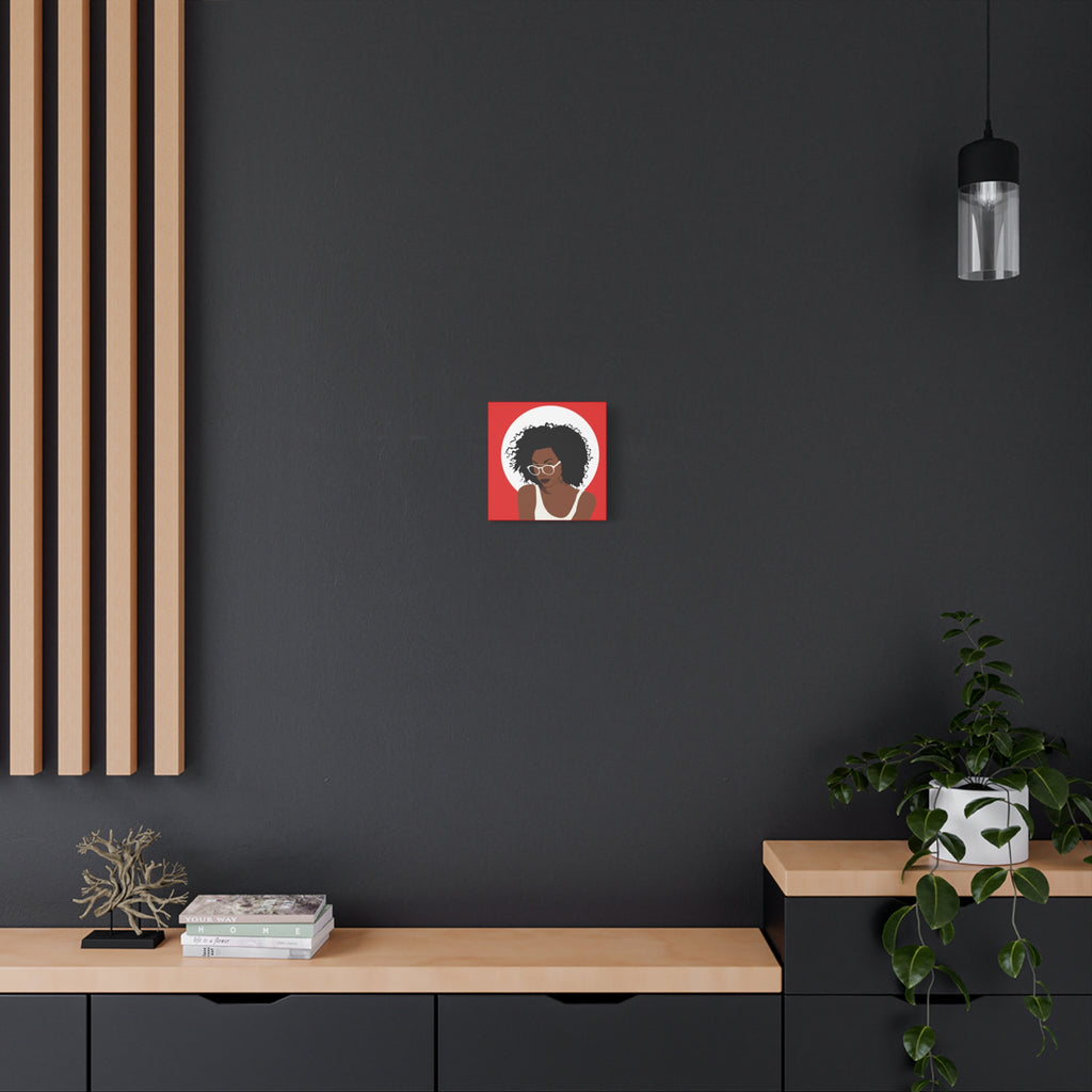 Afro Woman with Glasses — Canvas Art
