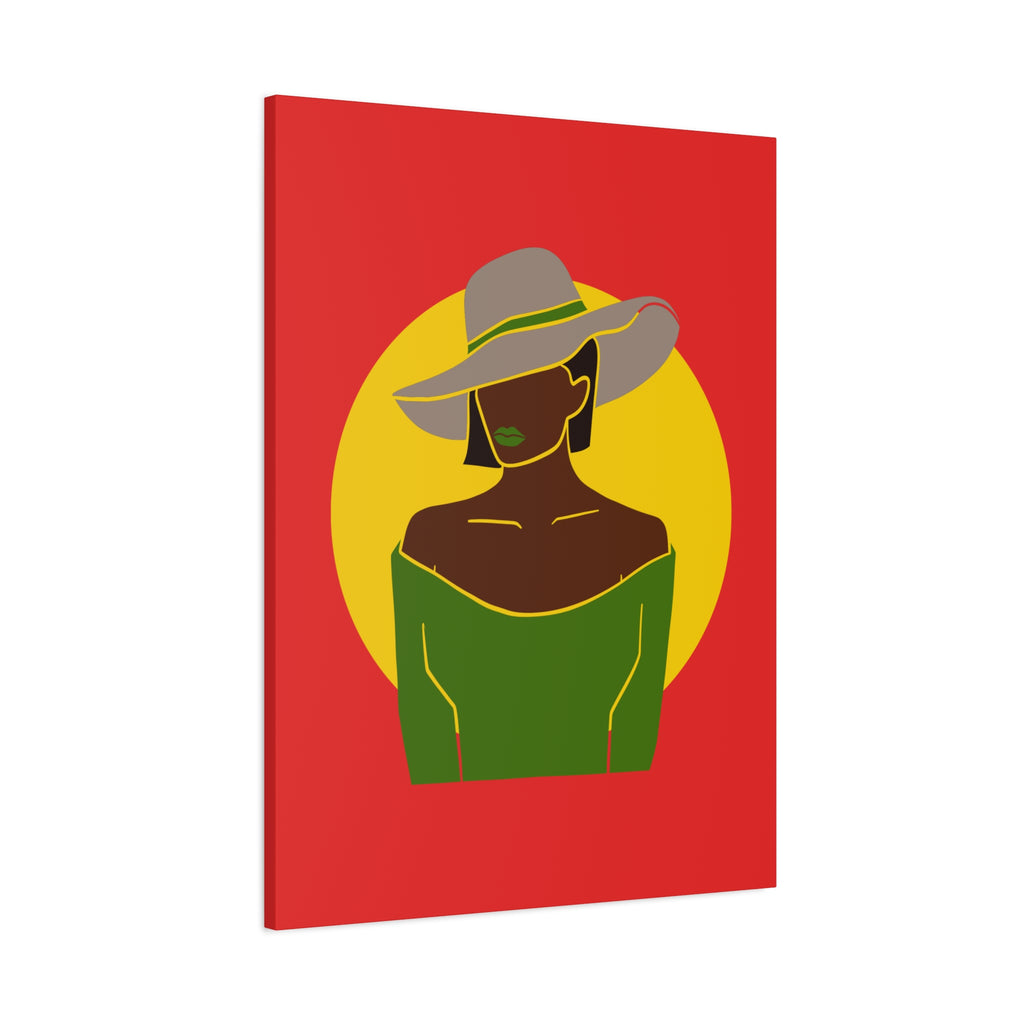 Afro Woman with Hat – Canvas Art