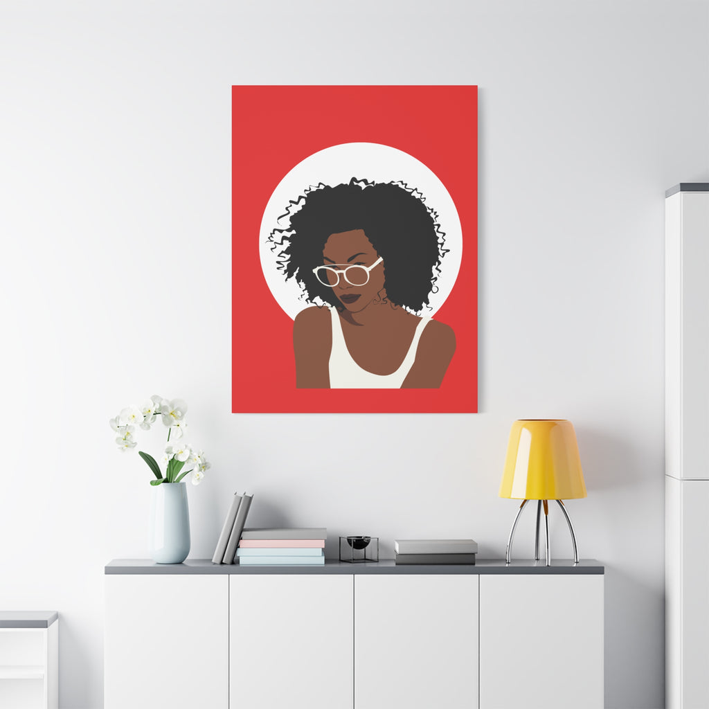 Afro Woman with Glasses — Canvas Art
