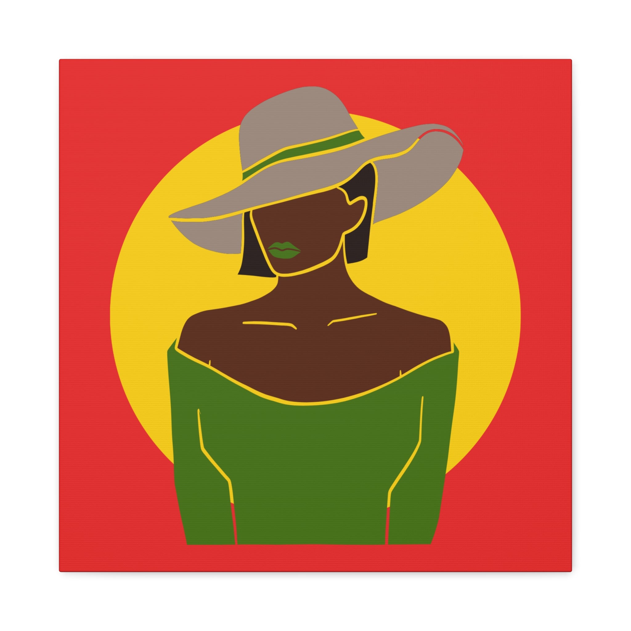 Afro Woman with Hat – Canvas Art