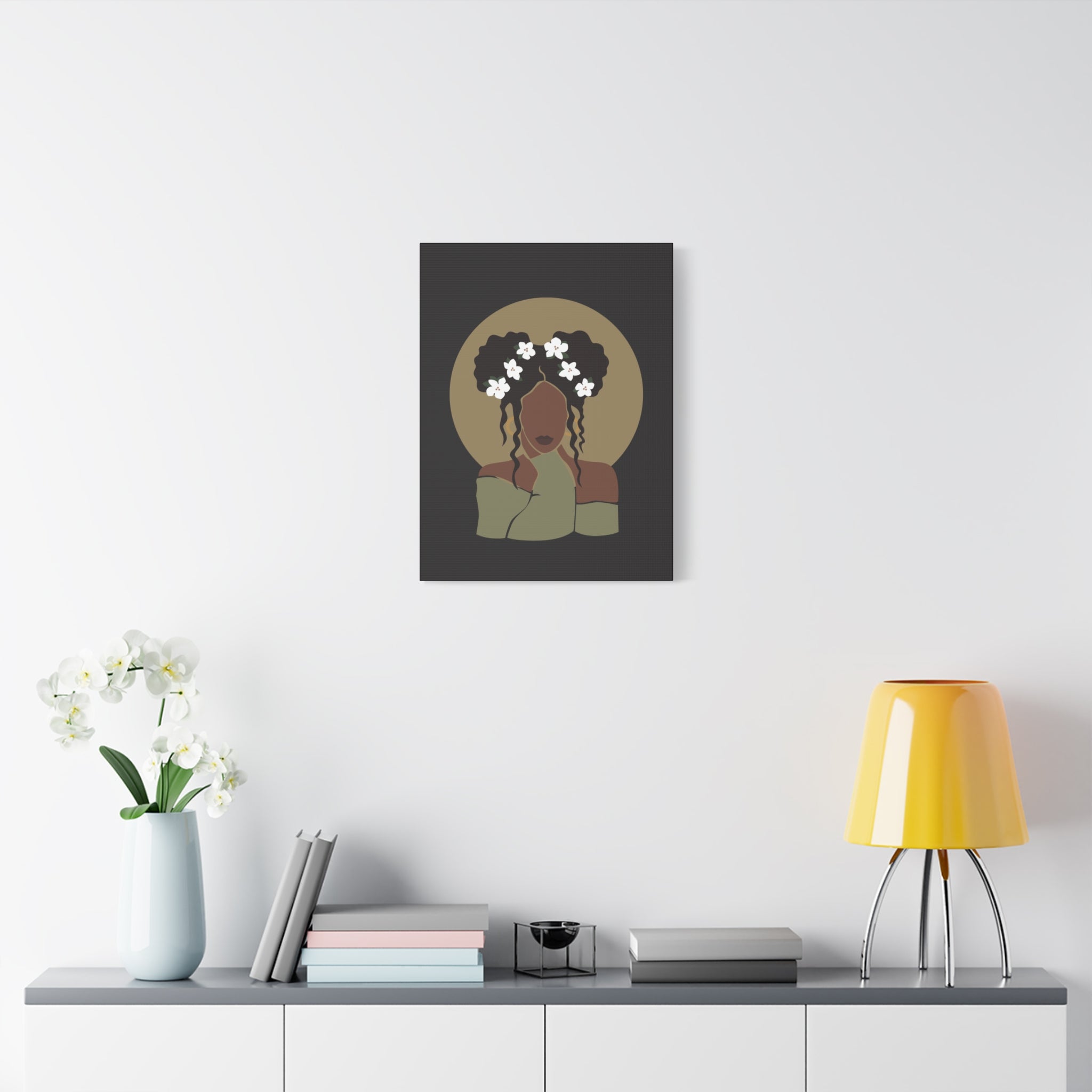 Floral Halo Woman – Canvas Art