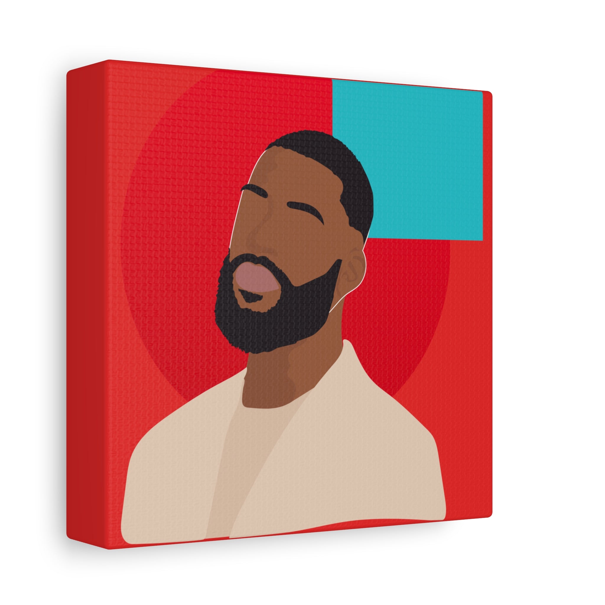 Male Modern Red & Teal — Canvas Art