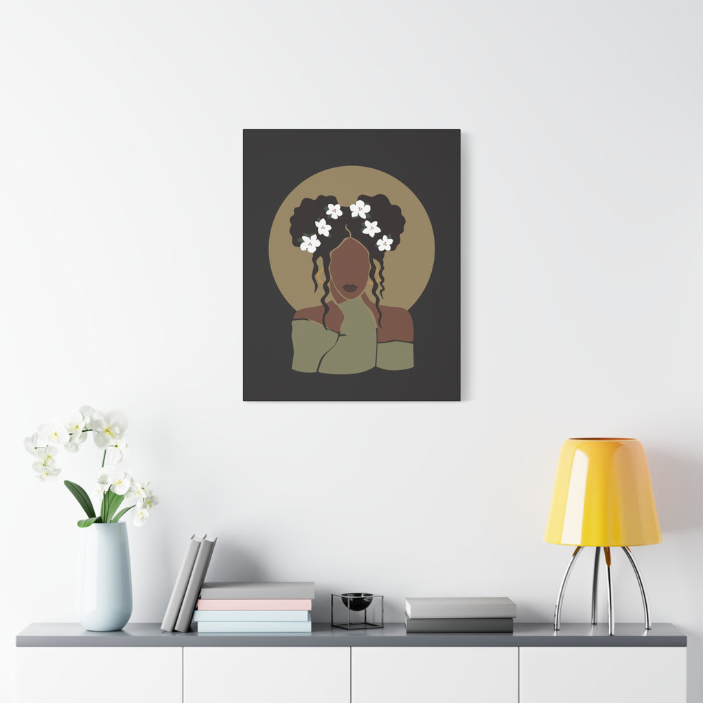 Floral Halo Woman – Canvas Art