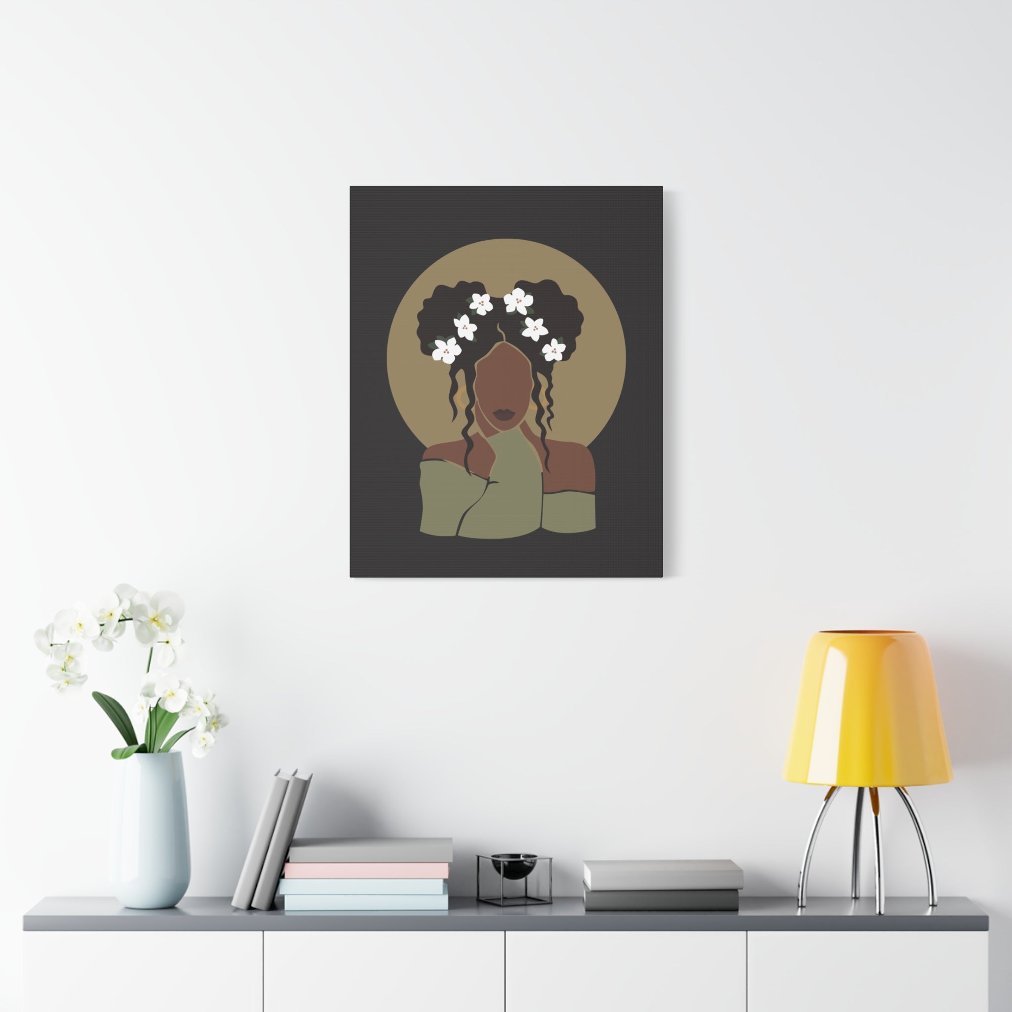 Floral Halo Woman – Canvas Art