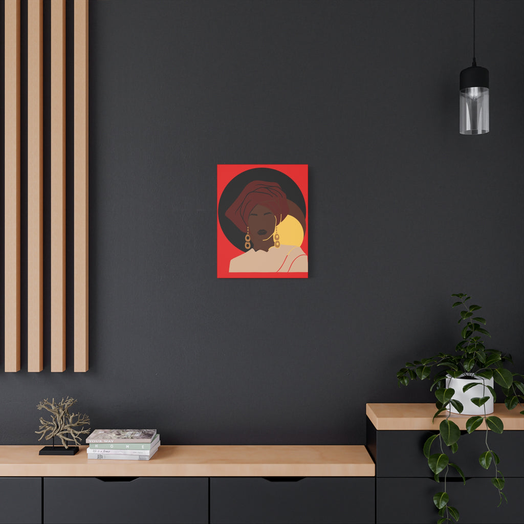 African Woman Black, Brown, and Yellow — Canvas Art