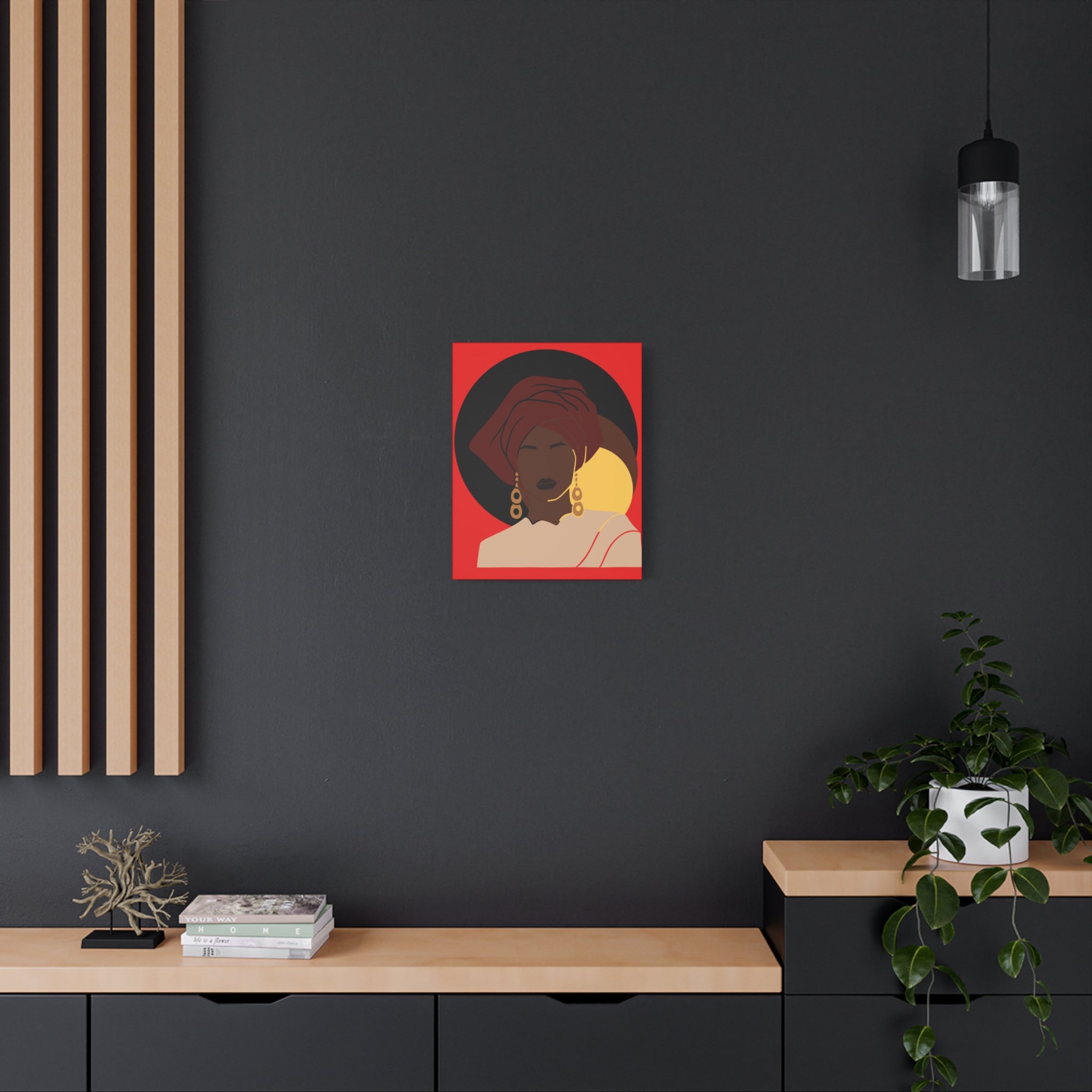 African Woman Black, Brown, and Yellow — Canvas Art