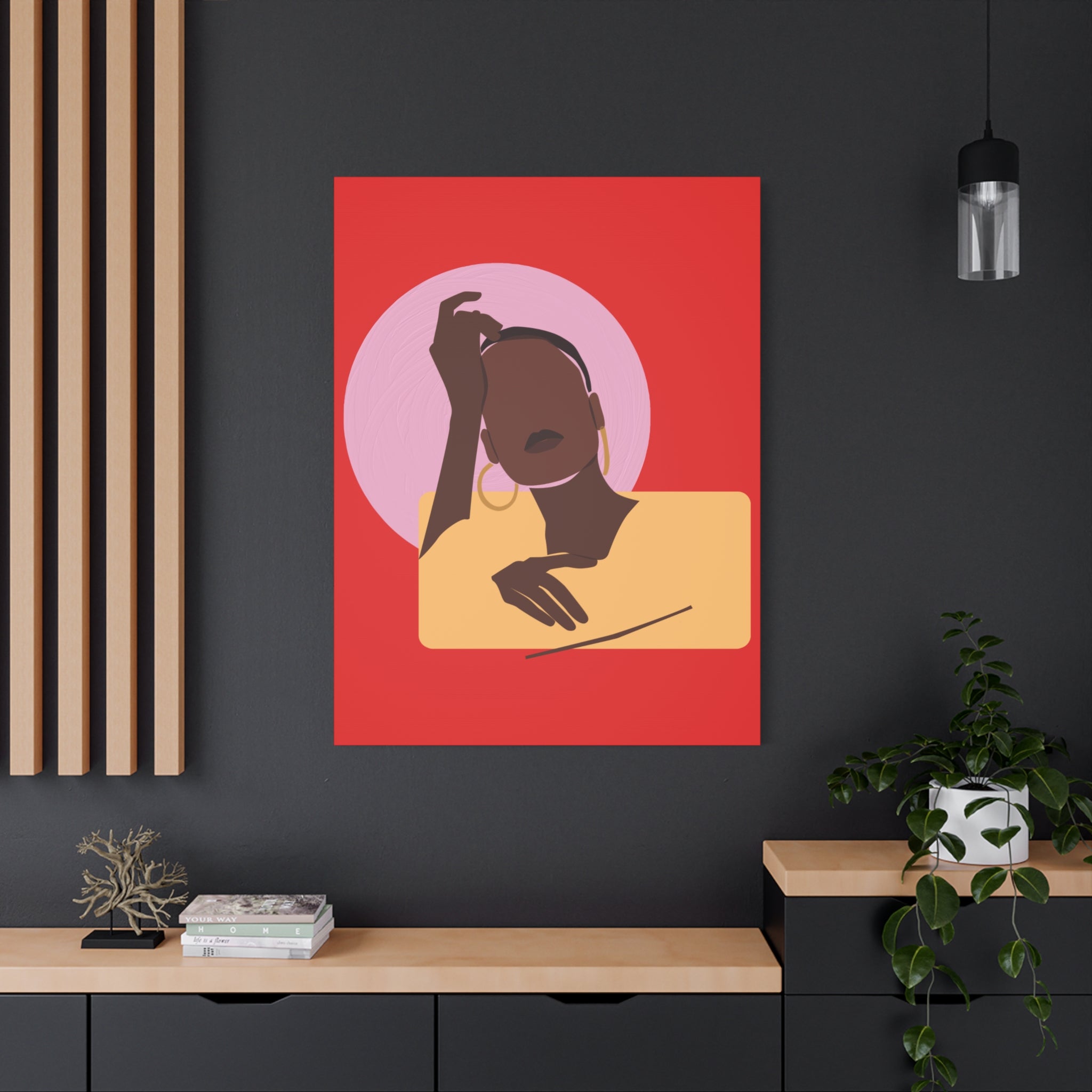Abstract Afrocentric Portrait - Canvas Art