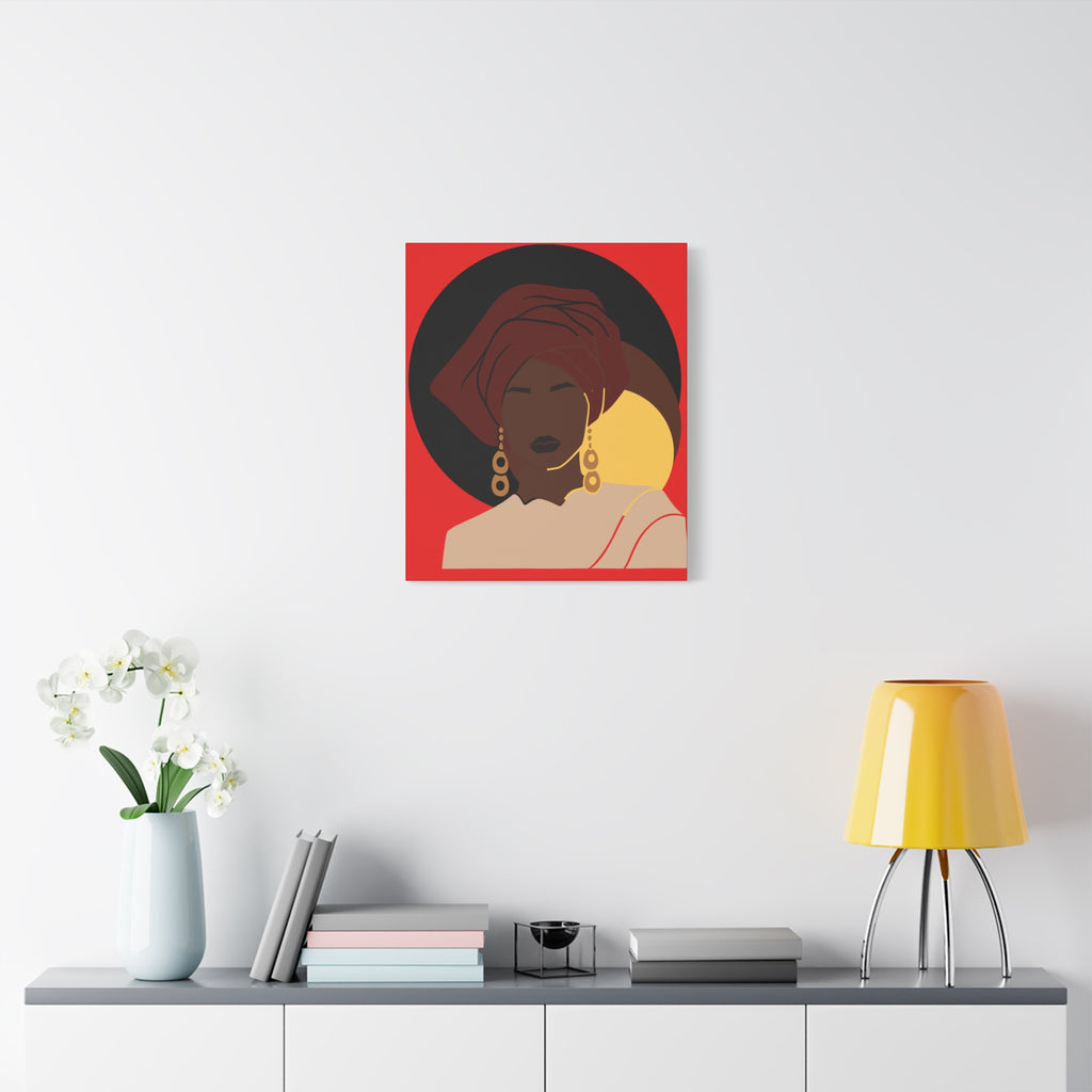 African Woman Black, Brown, and Yellow — Canvas Art