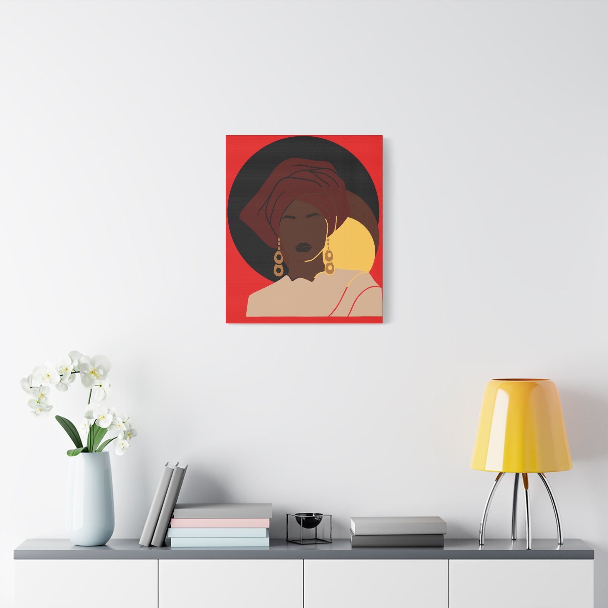 African Woman Black, Brown, and Yellow — Canvas Art