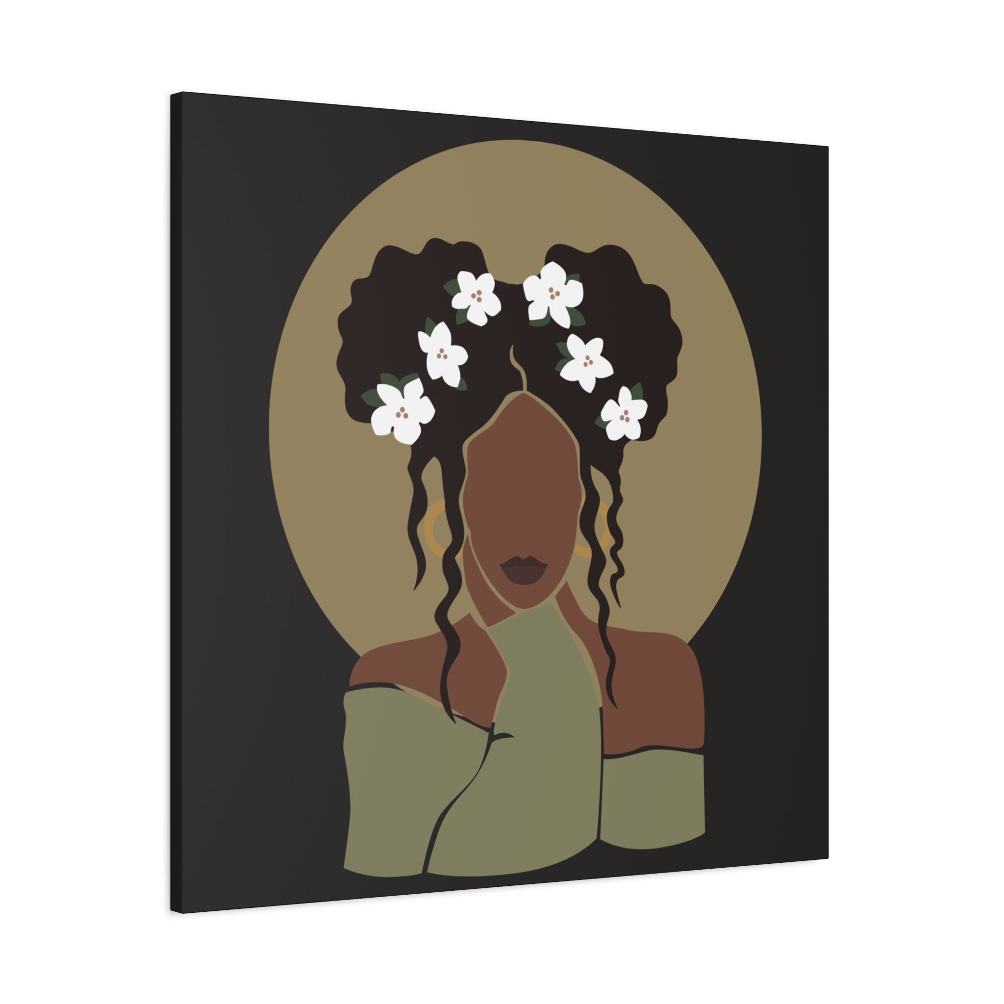 Floral Halo Woman – Canvas Art