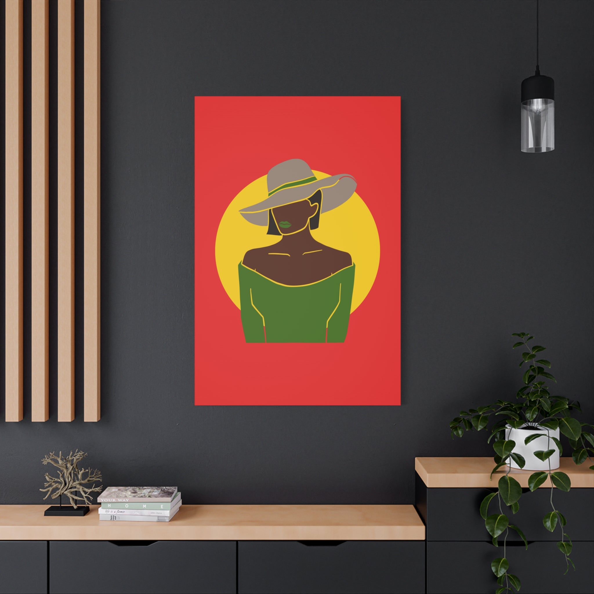 Afro Woman with Hat – Canvas Art