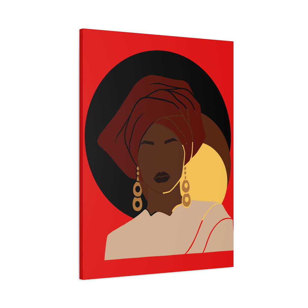 African Woman Black, Brown, and Yellow — Canvas Art