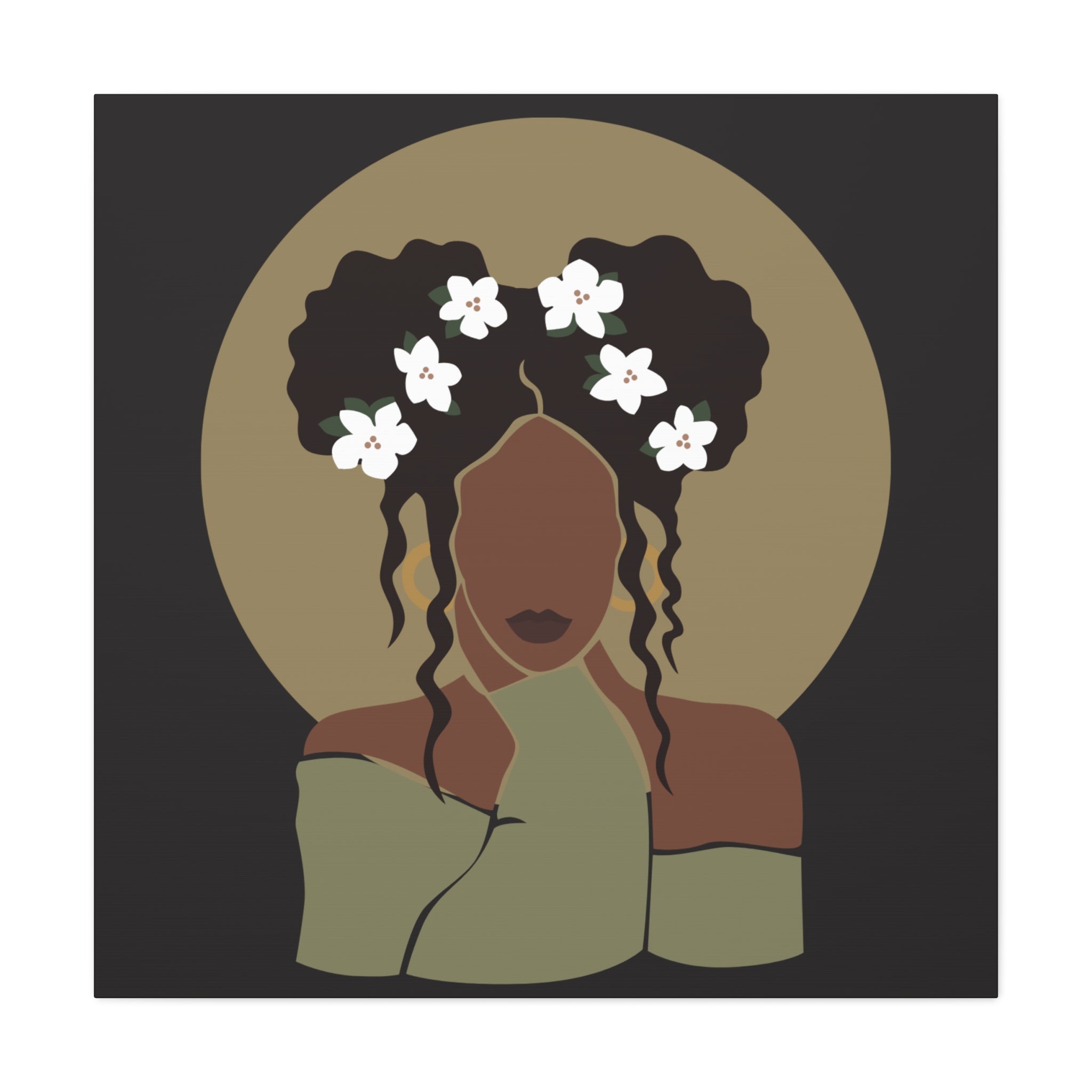 Floral Halo Woman – Canvas Art