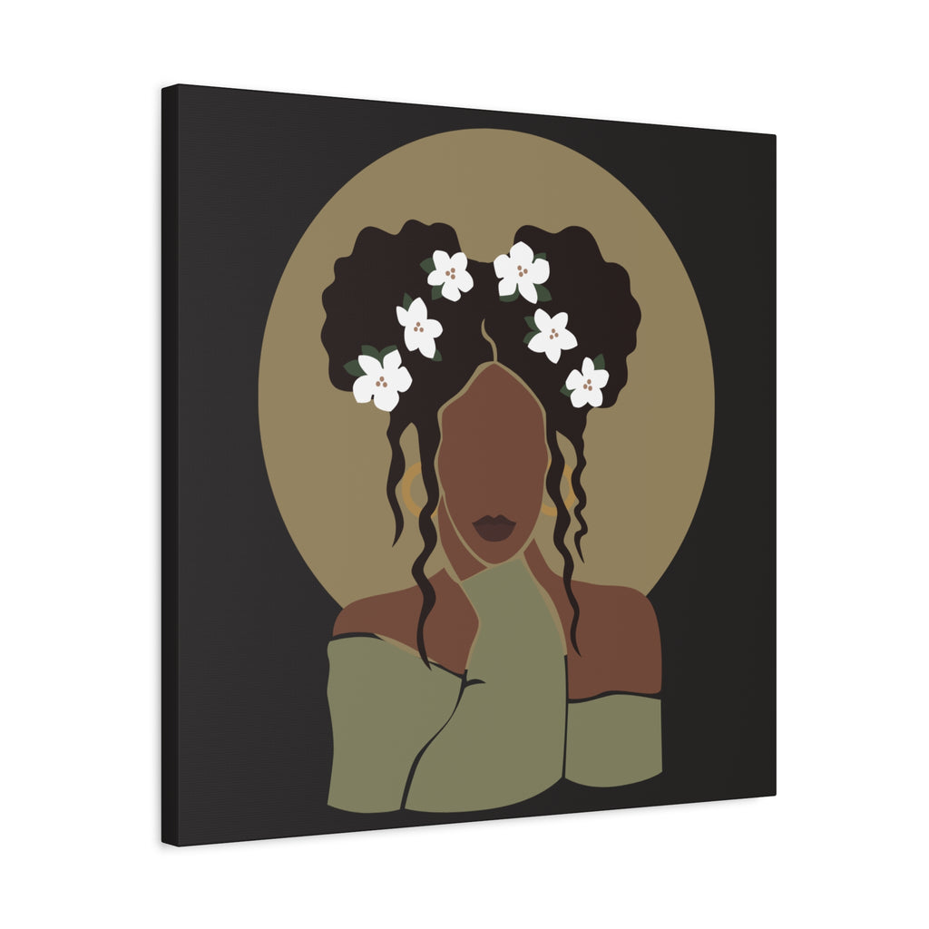 Floral Halo Woman – Canvas Art