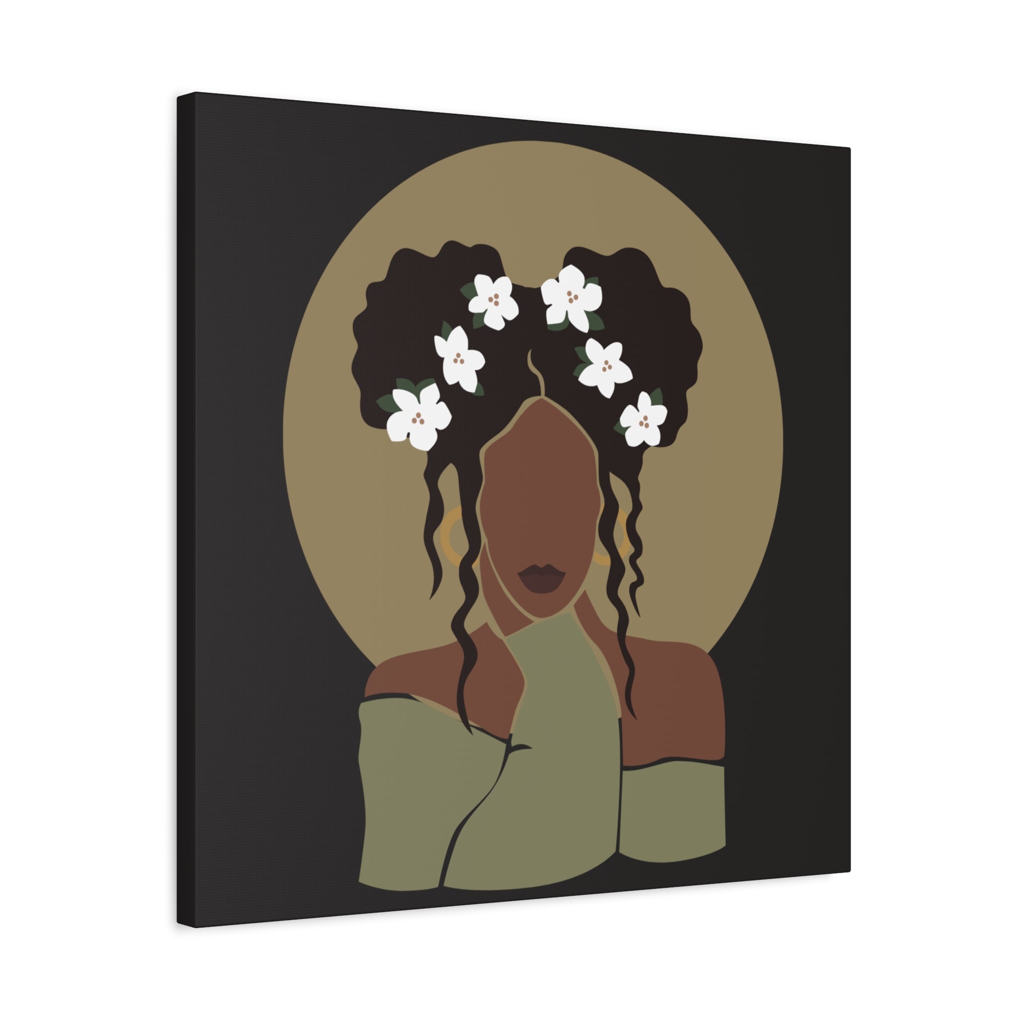 Floral Halo Woman – Canvas Art