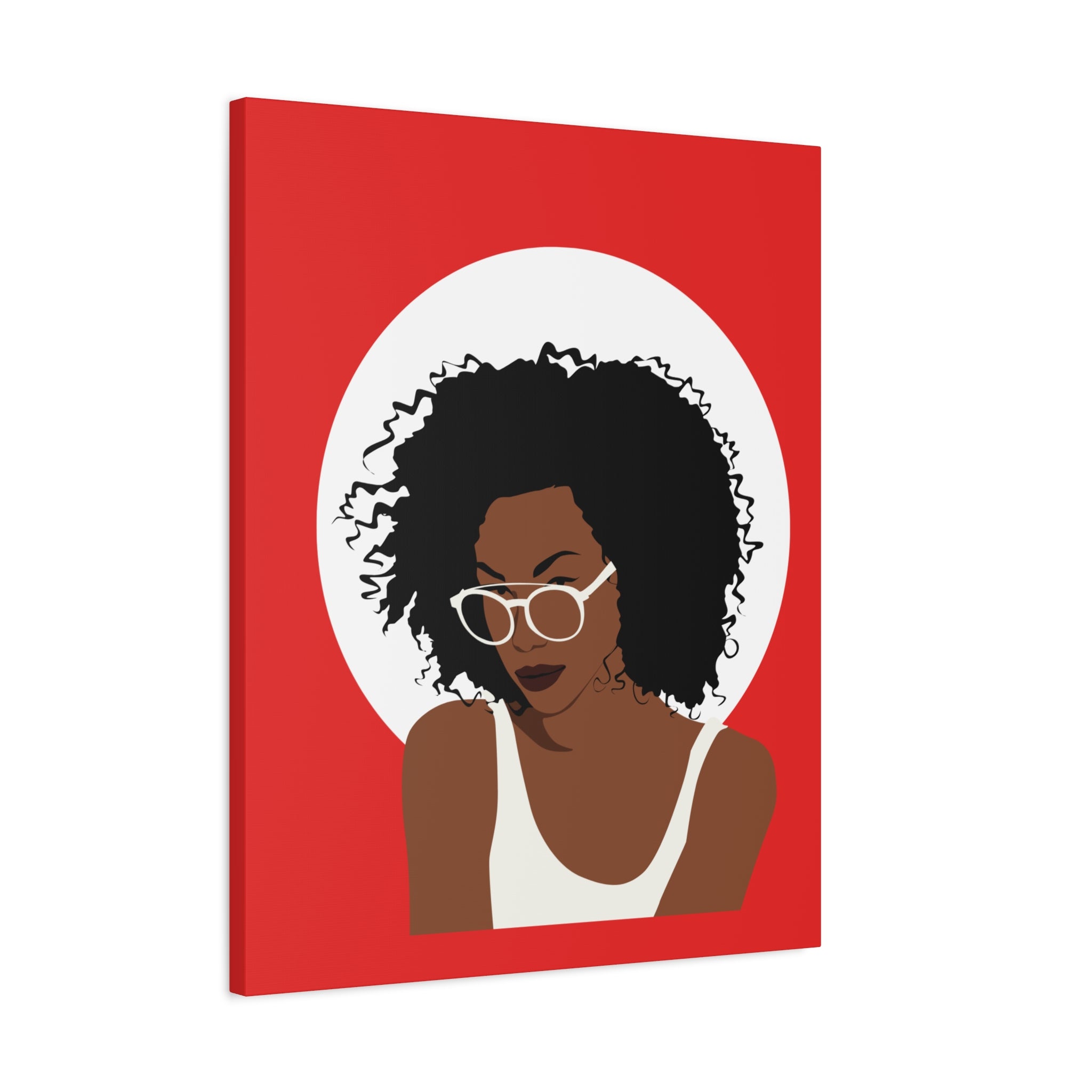 Afro Woman with Glasses — Canvas Art