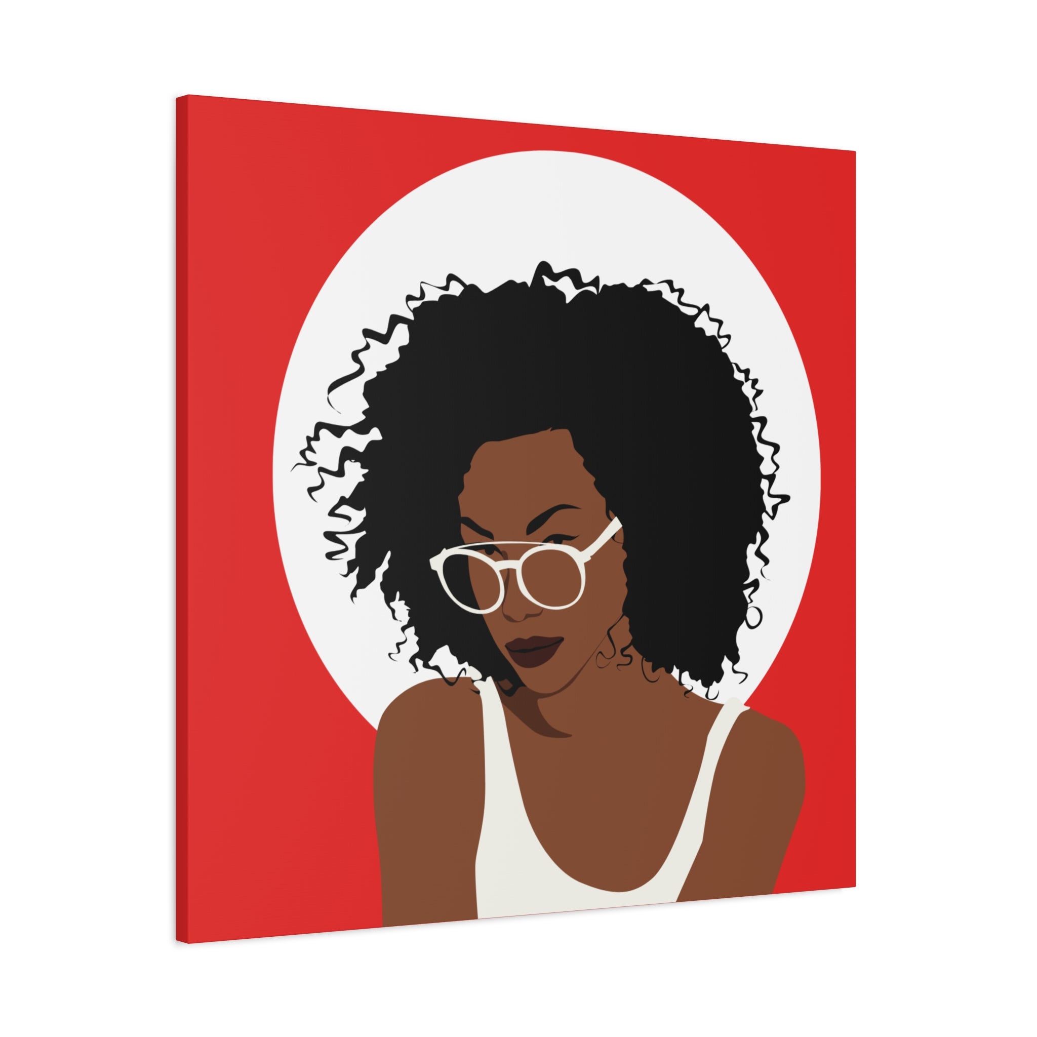 Afro Woman with Glasses — Canvas Art
