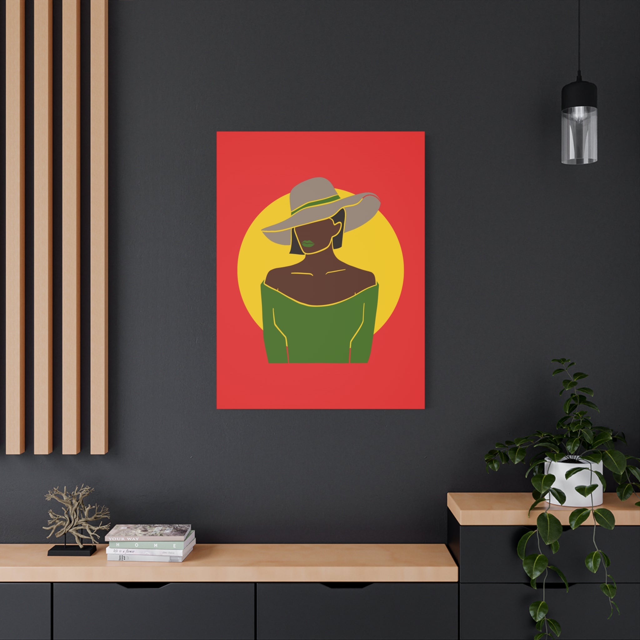 Afro Woman with Hat – Canvas Art