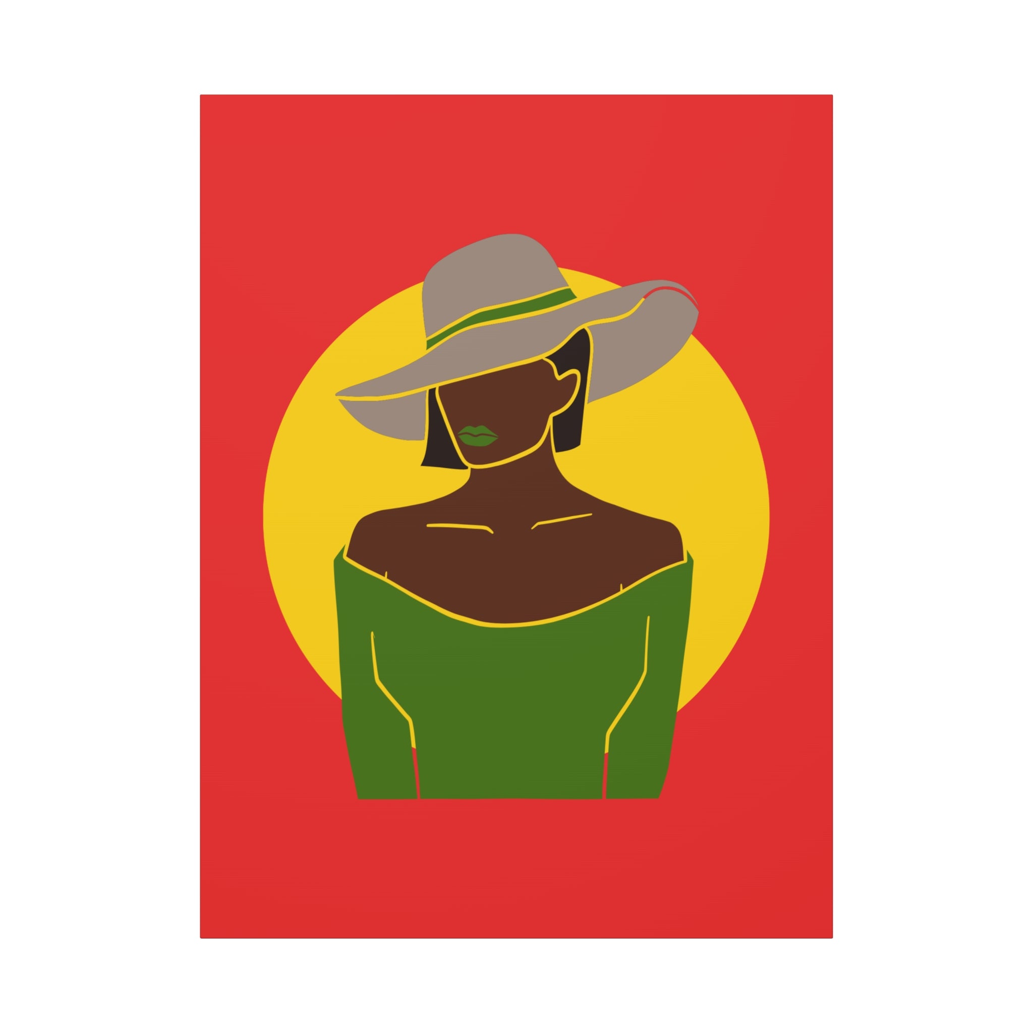 Afro Woman with Hat – Canvas Art