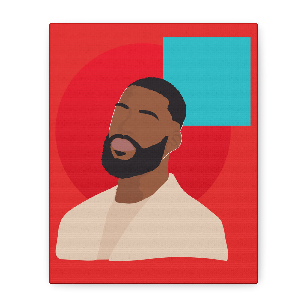 Male Modern Red & Teal — Canvas Art