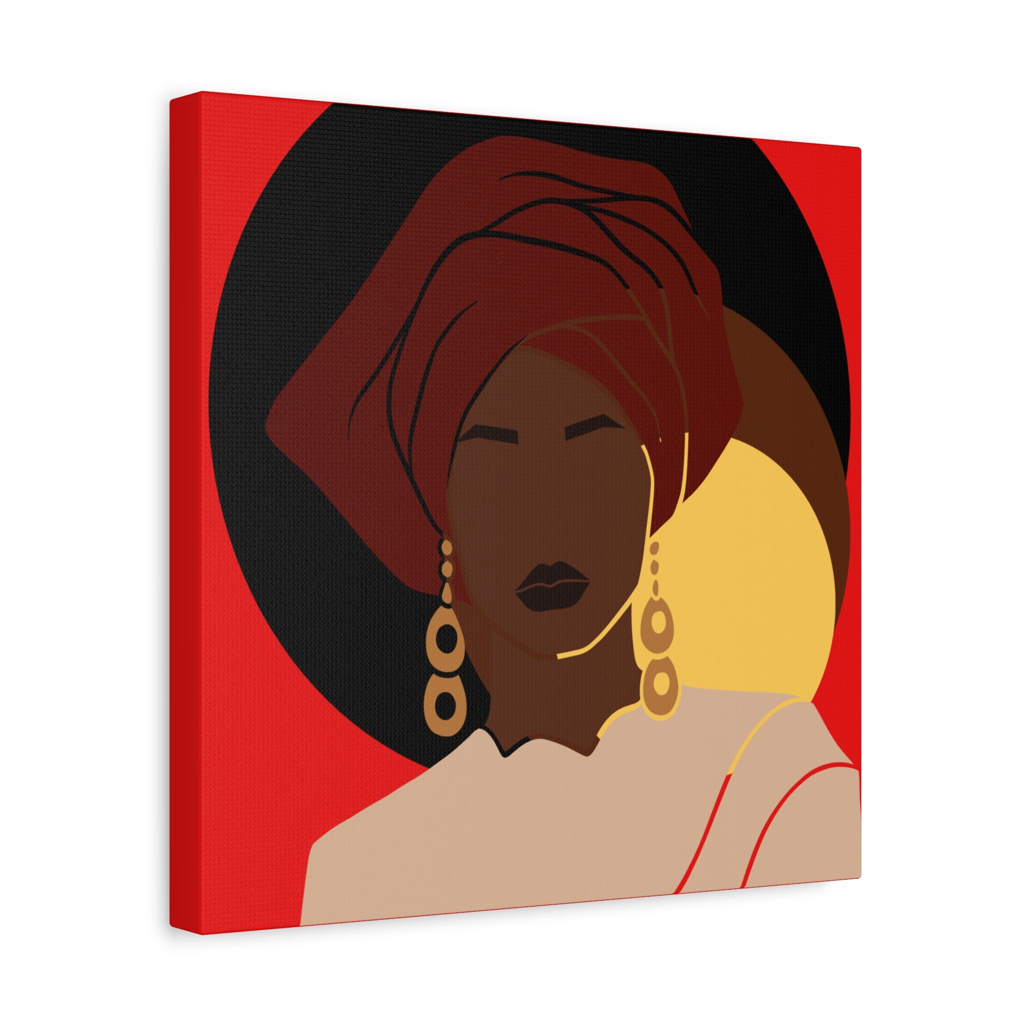 African Woman Black, Brown, and Yellow — Canvas Art