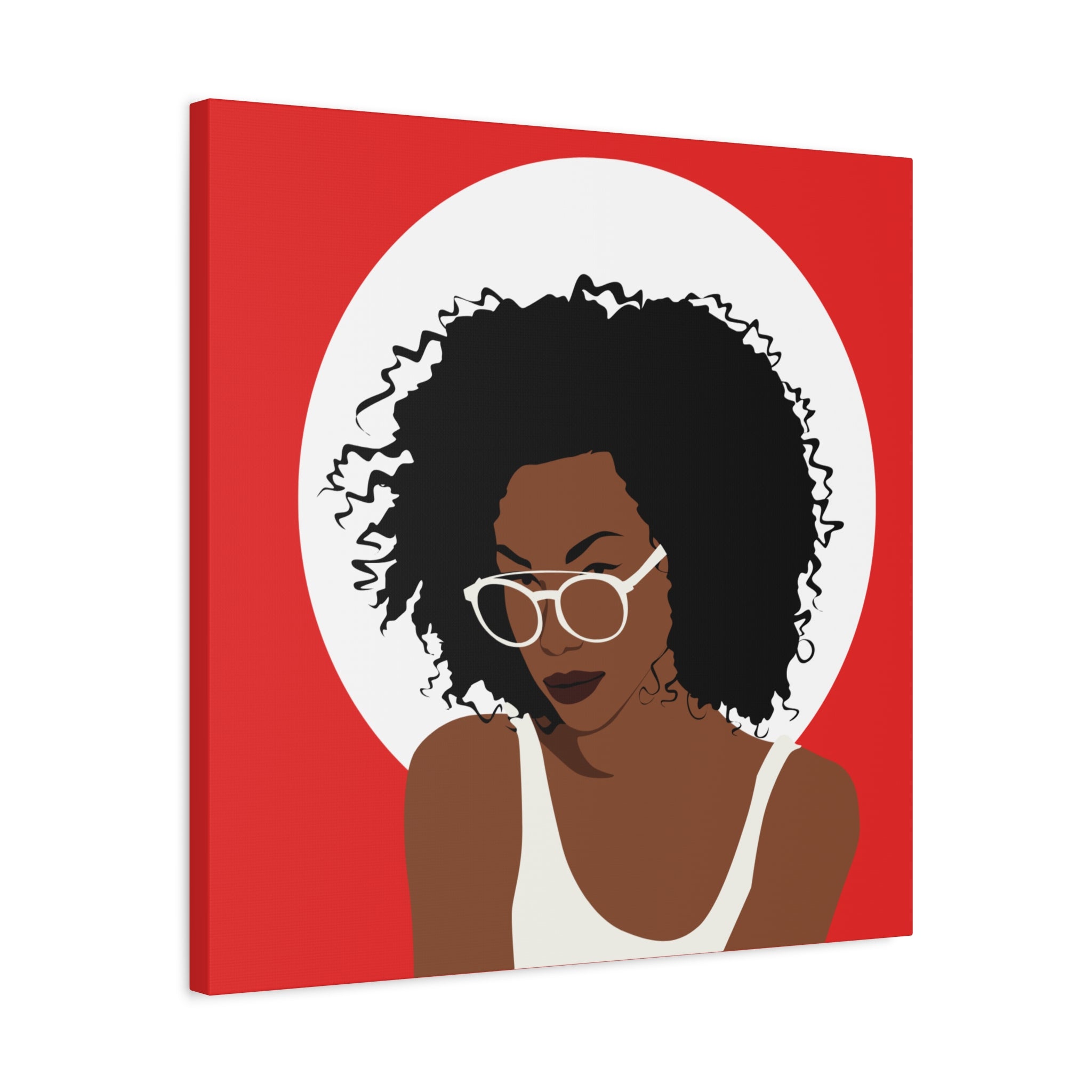 Afro Woman with Glasses — Canvas Art