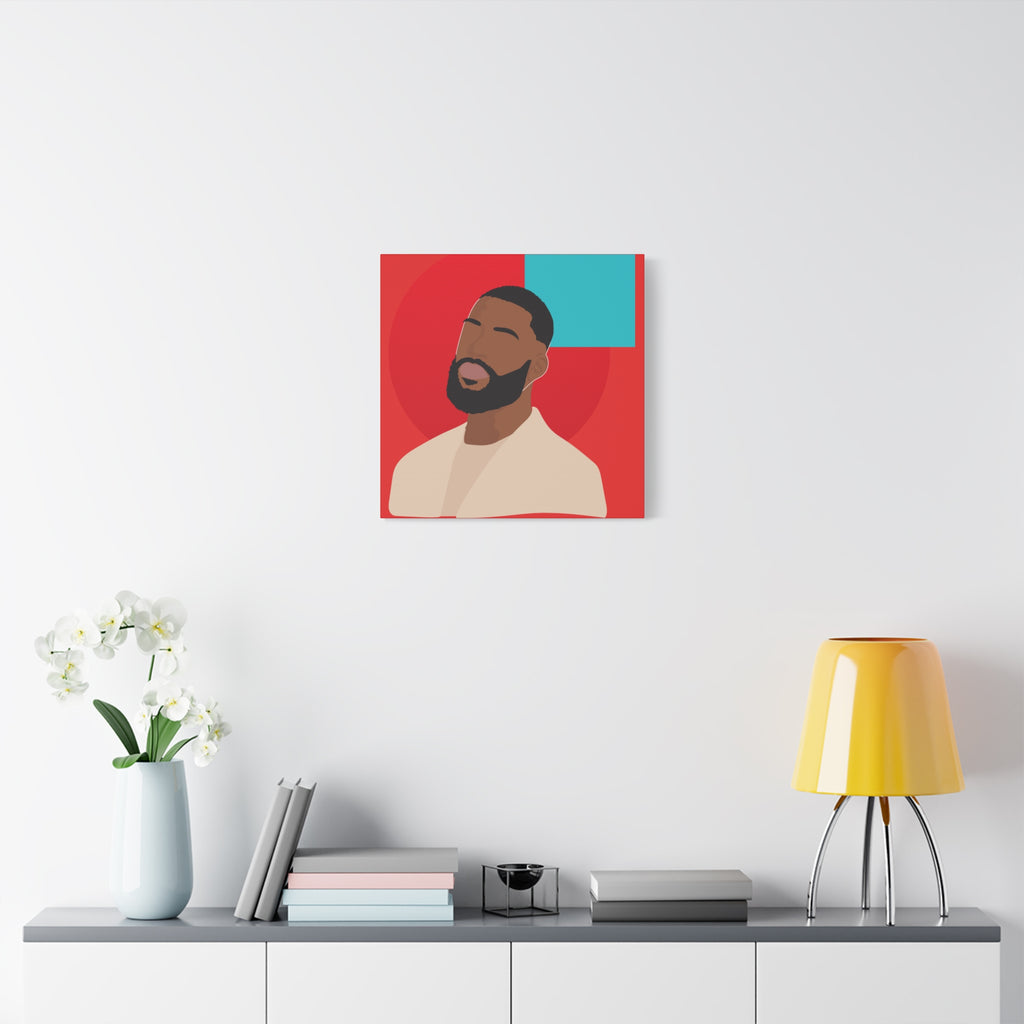 Male Modern Red & Teal — Canvas Art