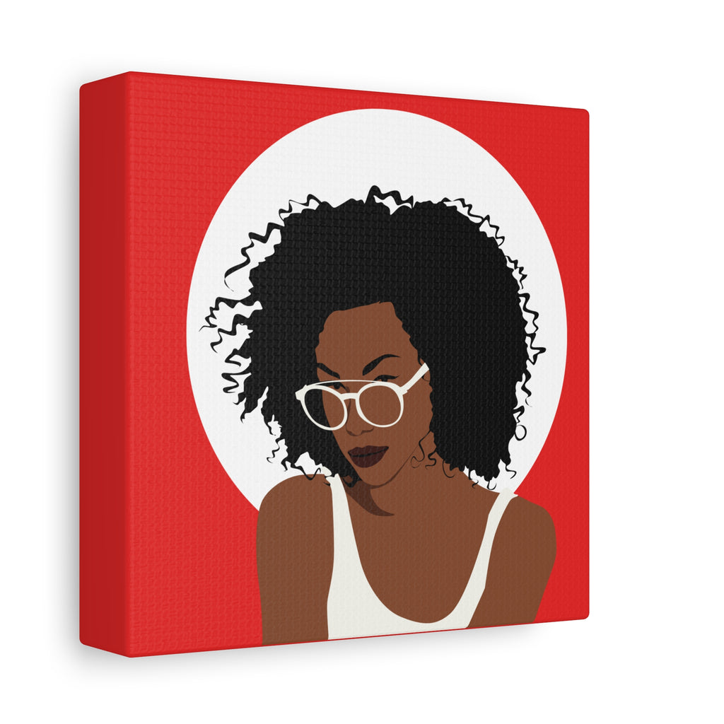 Afro Woman with Glasses — Canvas Art