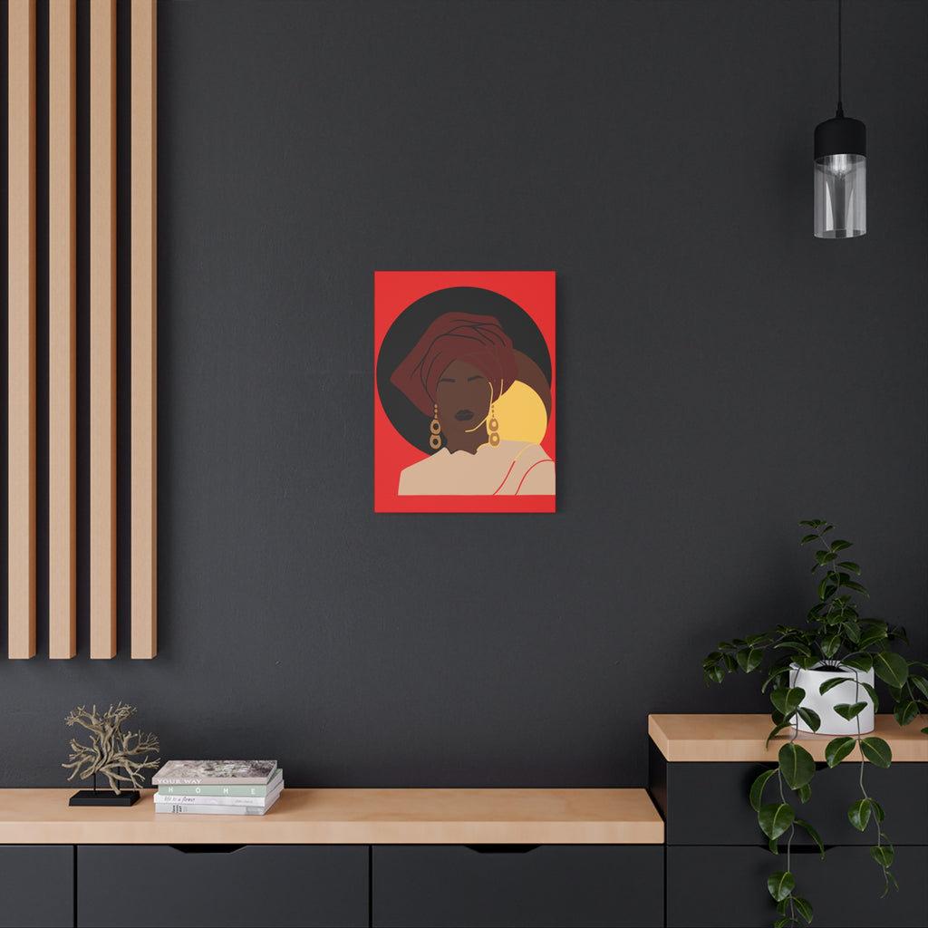 African Woman Black, Brown, and Yellow — Canvas Art