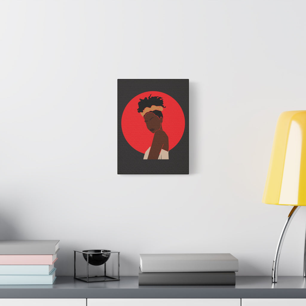 Woman Silhouette with Red Sun — Canvas Art