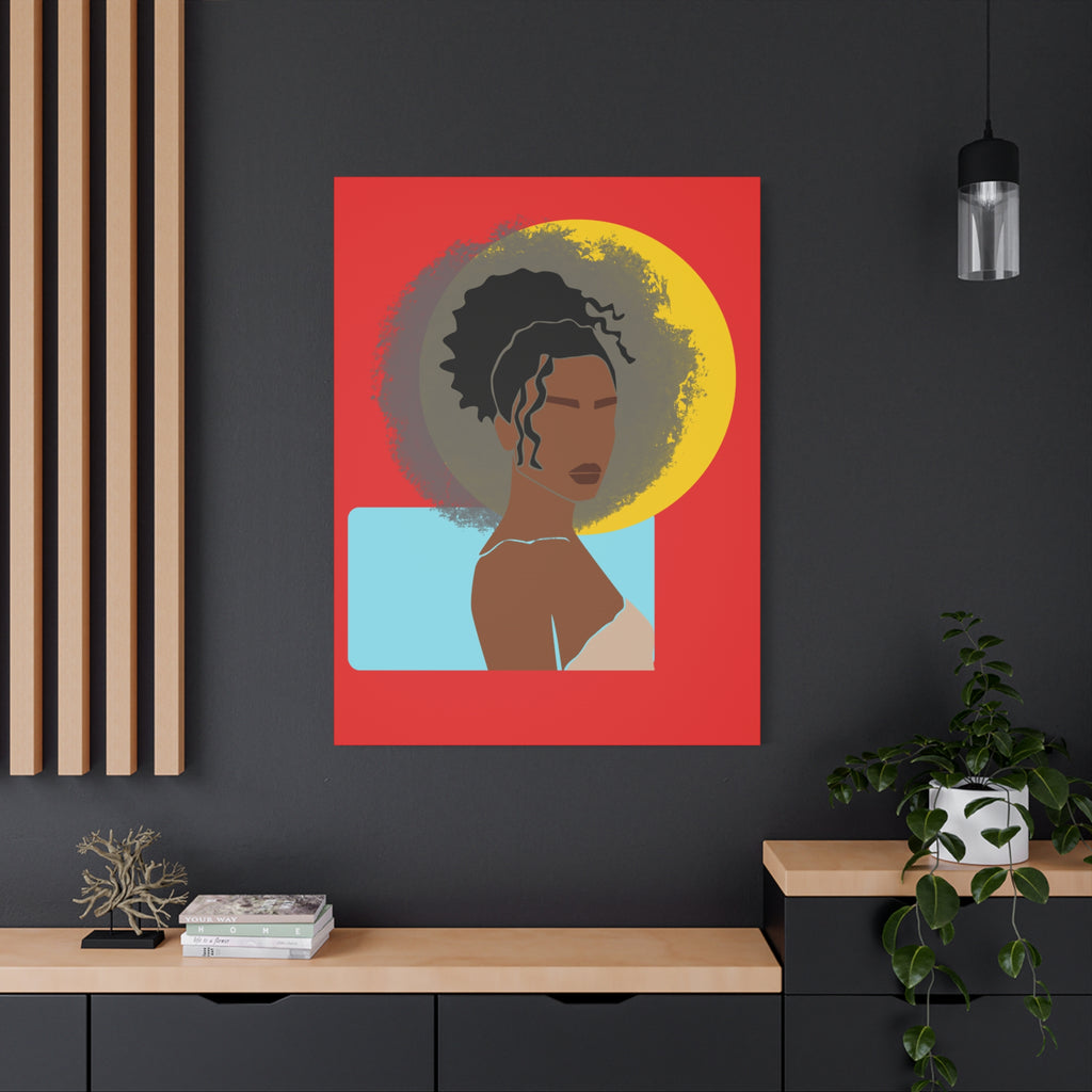 Woman With Curly Bun — Canvas Art