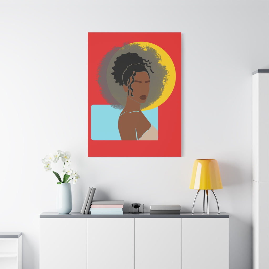 Woman With Curly Bun — Canvas Art