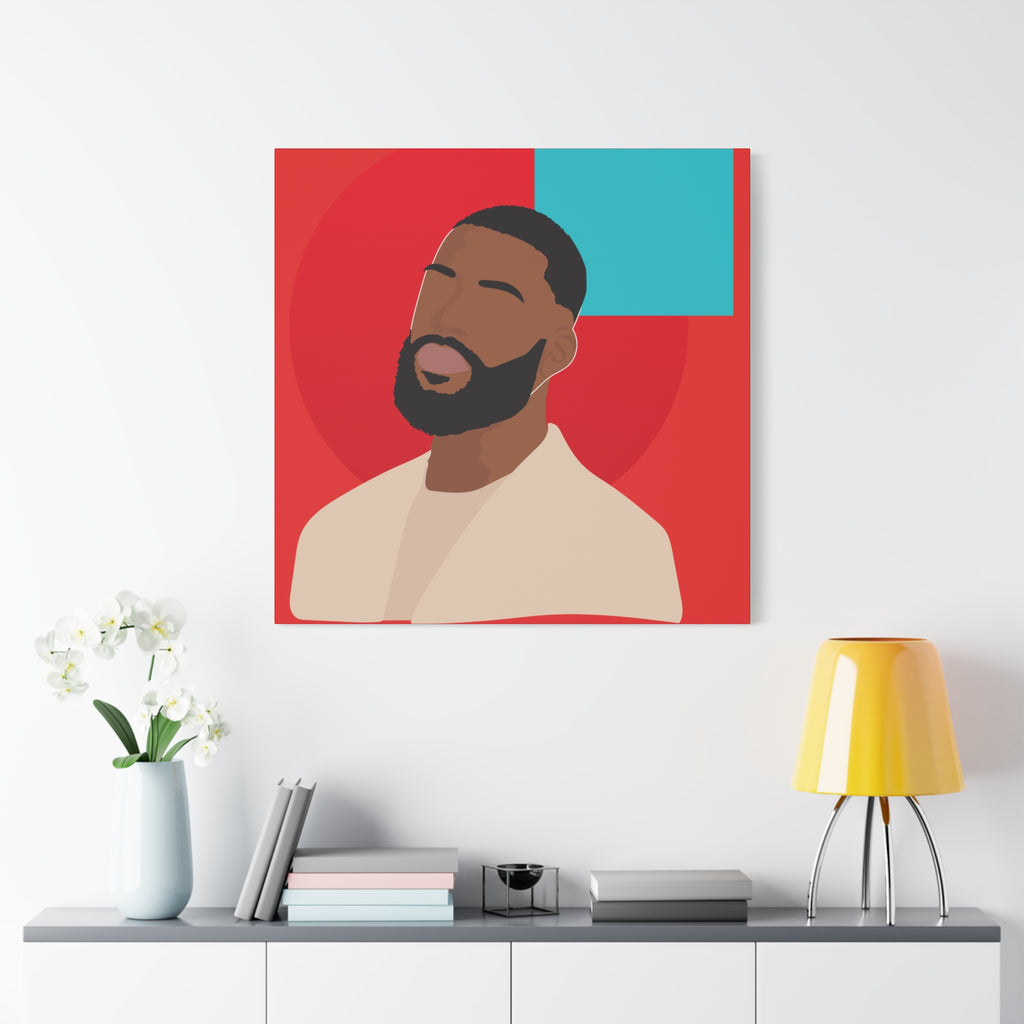 Male Modern Red & Teal — Canvas Art