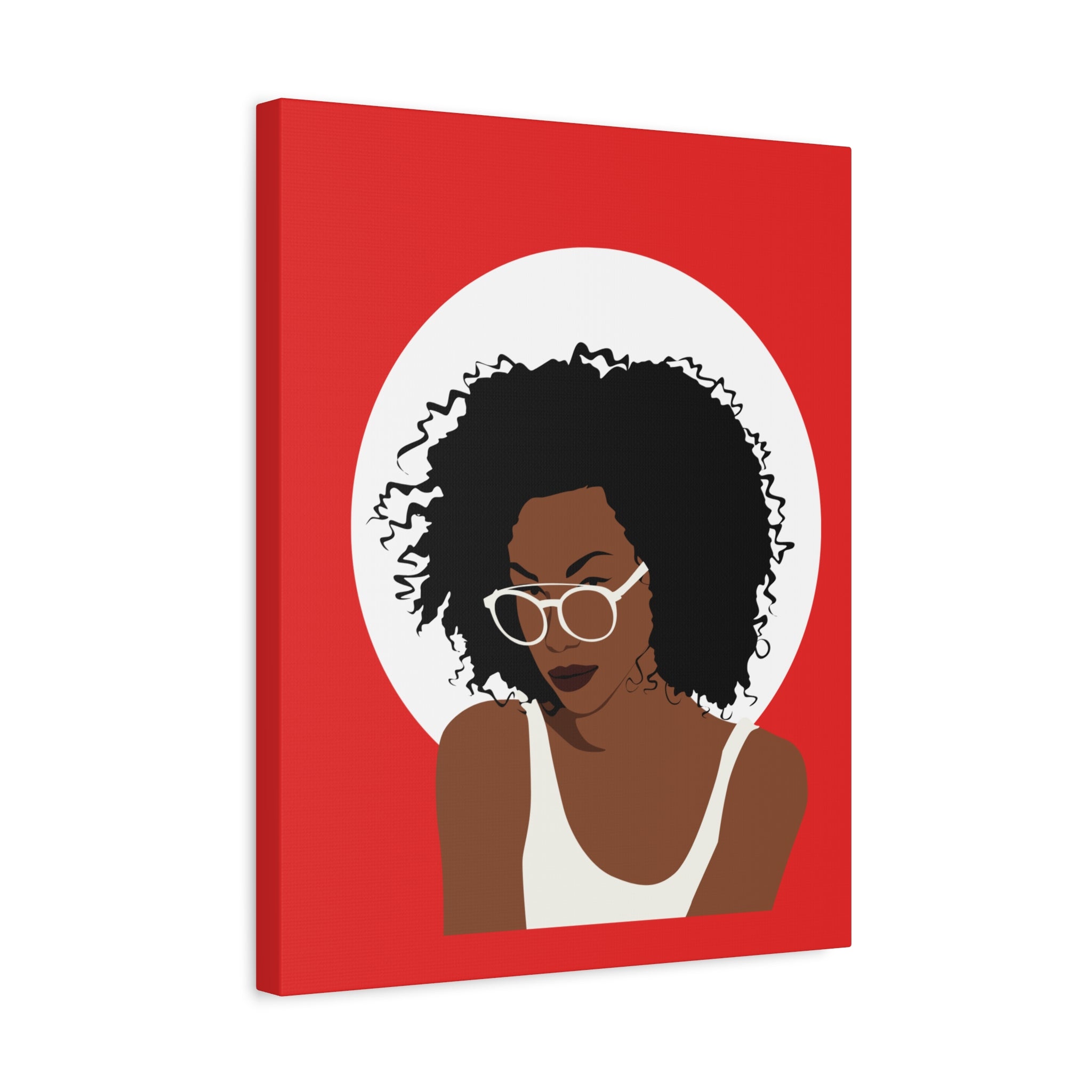 Afro Woman with Glasses — Canvas Art