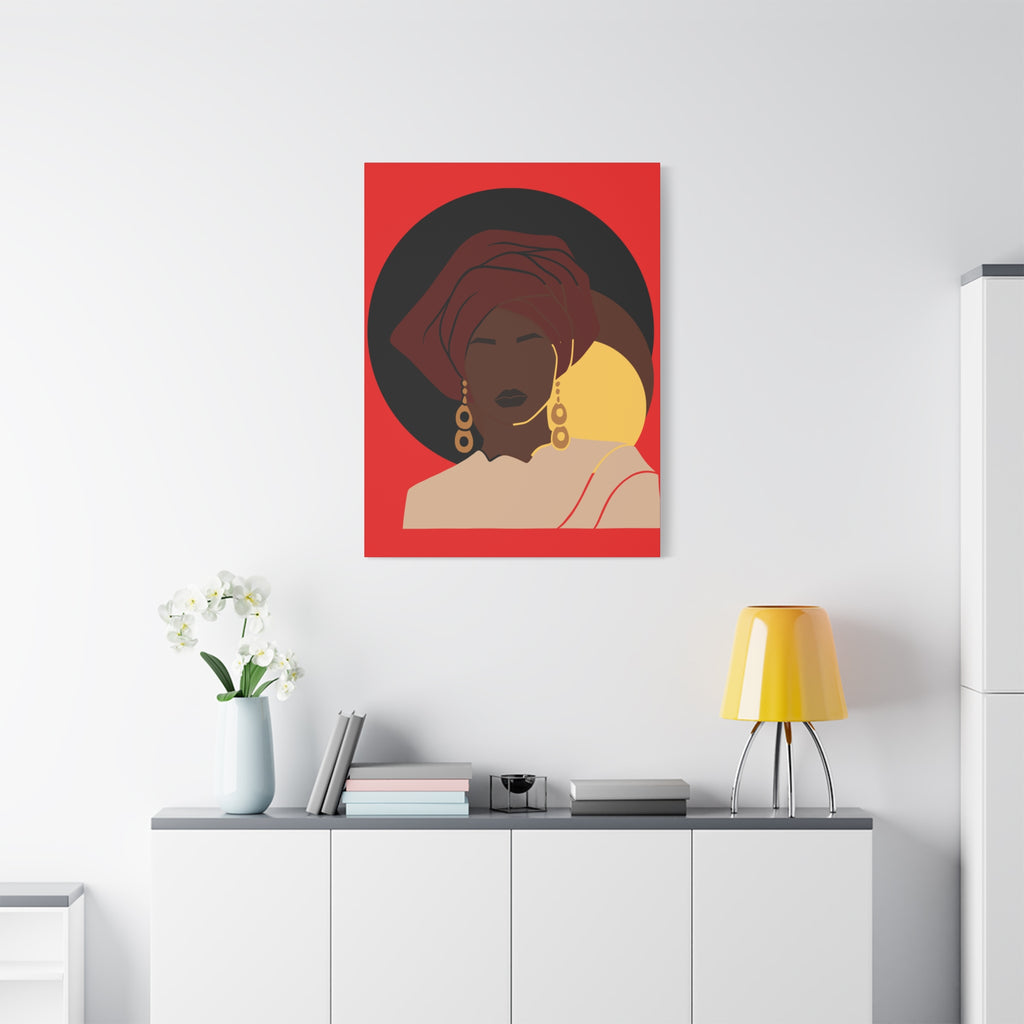African Woman Black, Brown, and Yellow — Canvas Art