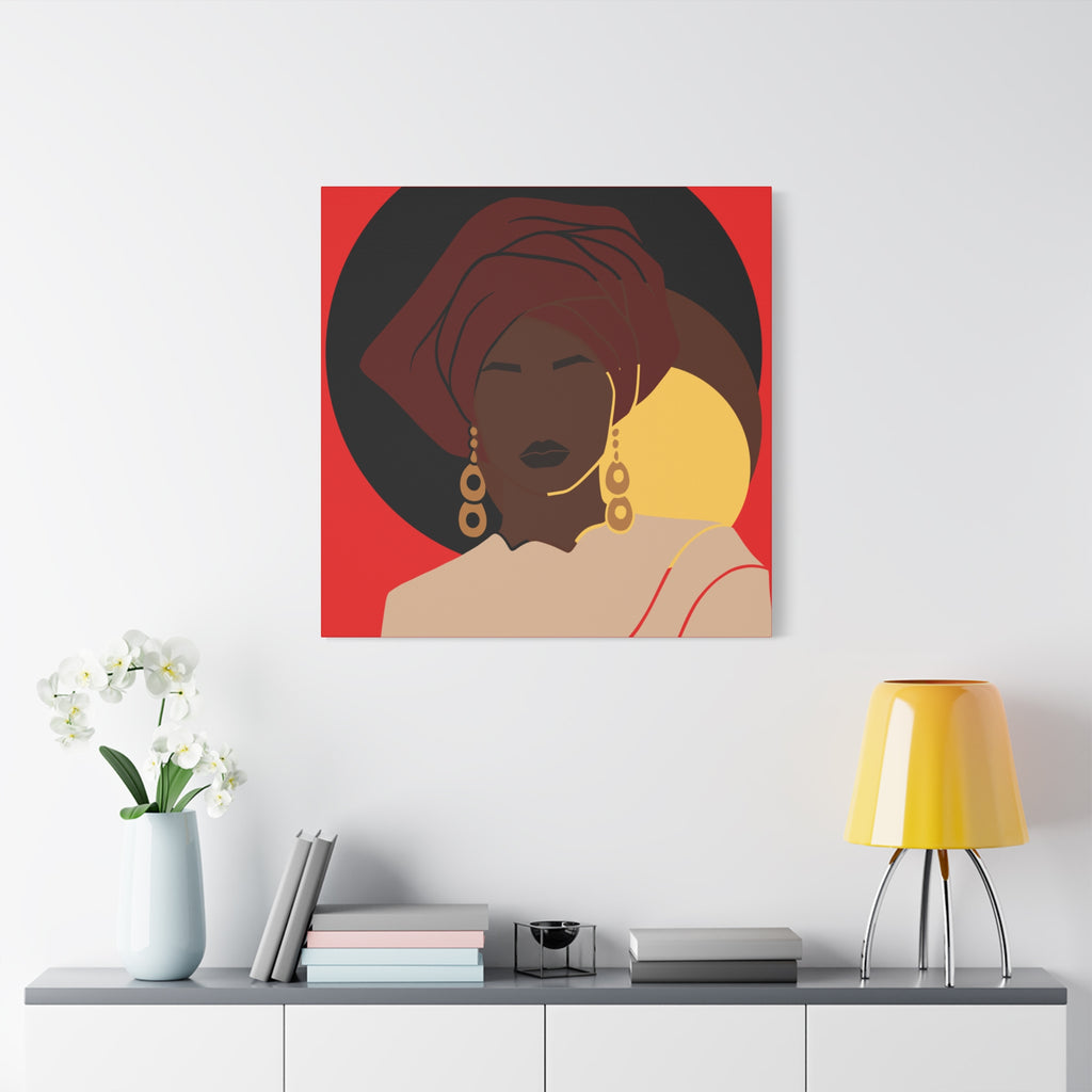 African Woman Black, Brown, and Yellow — Canvas Art