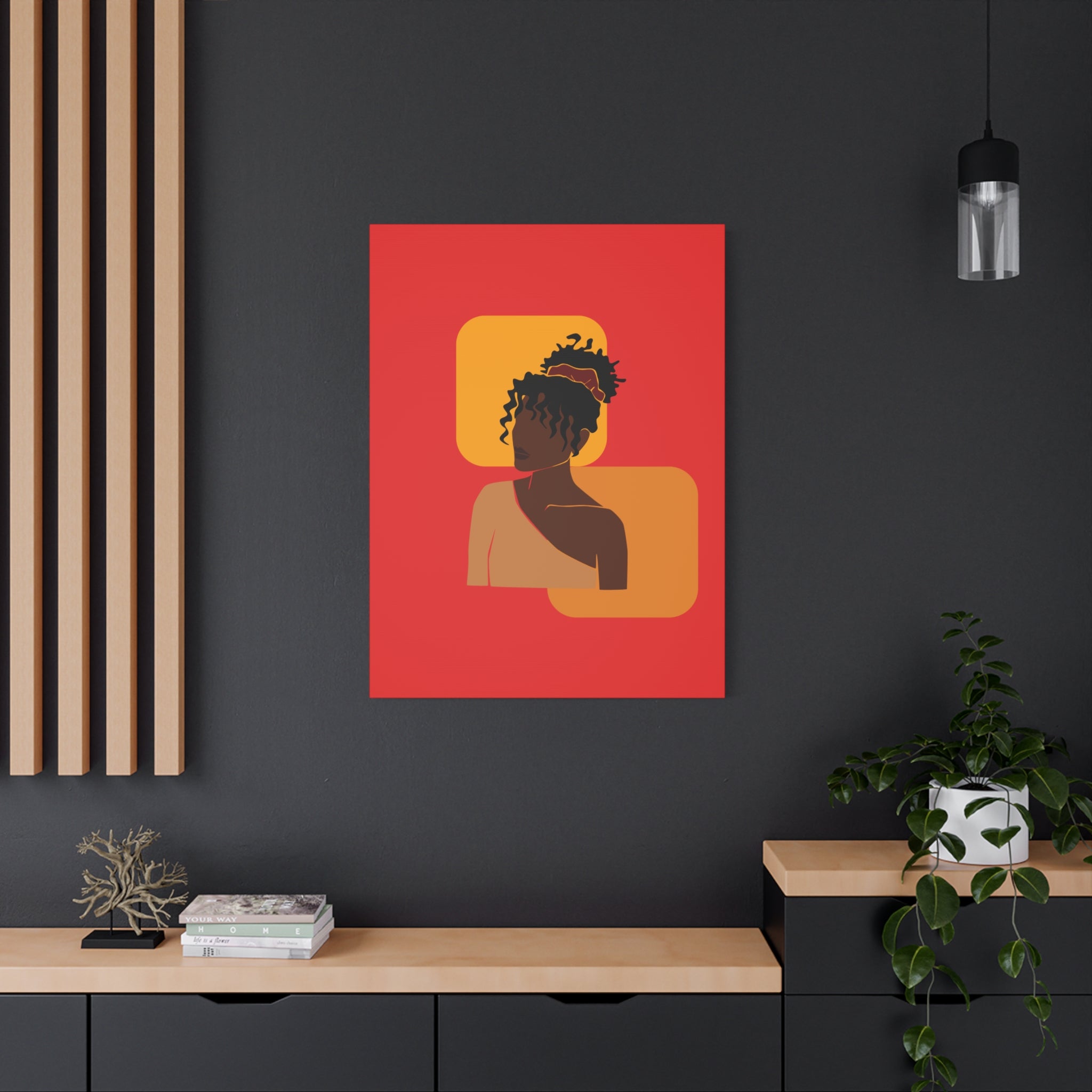 Afrocentric Black Woman - Canvas Art