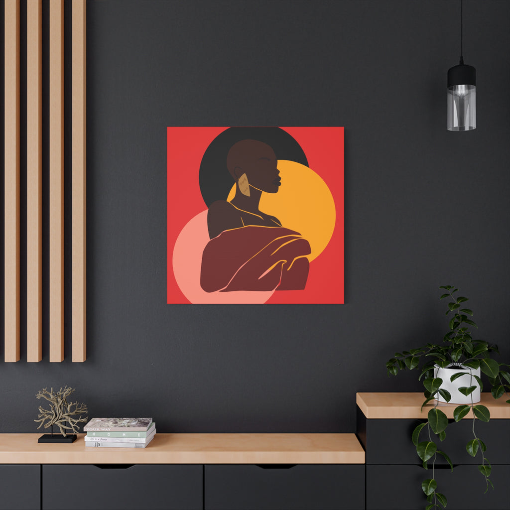 Bold Woman with Circles  –Canvas Art