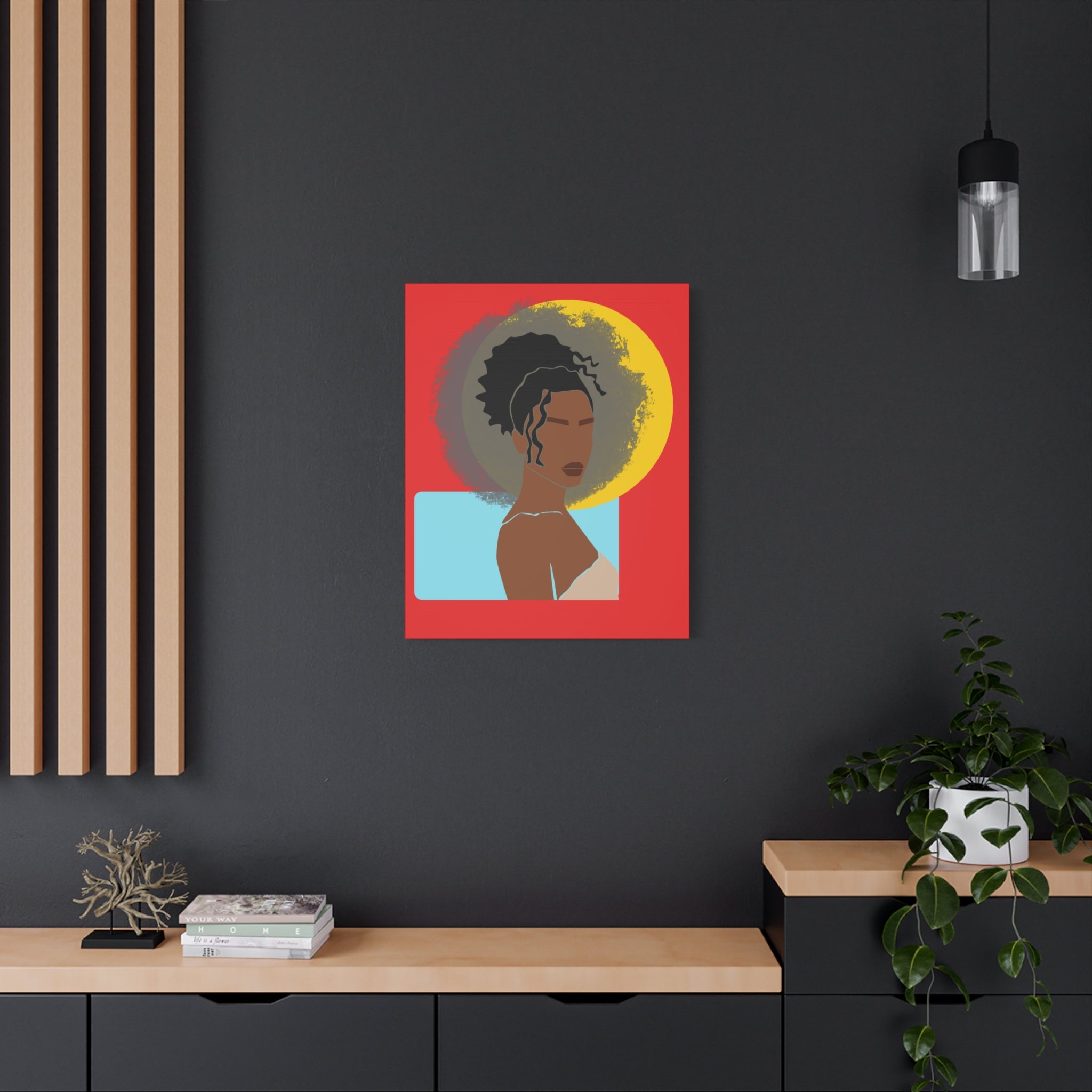 Woman With Curly Bun — Canvas Art
