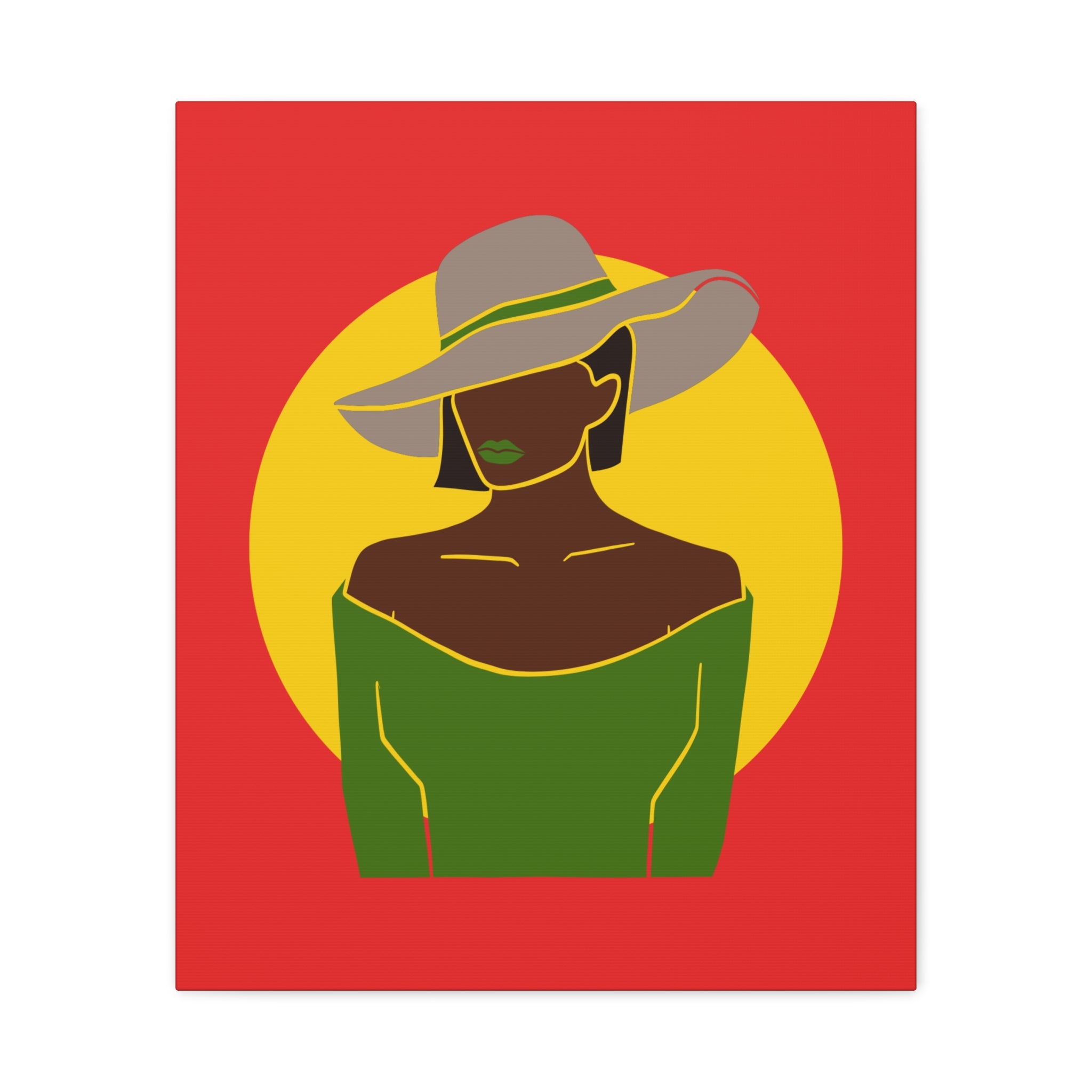 Afro Woman with Hat – Canvas Art