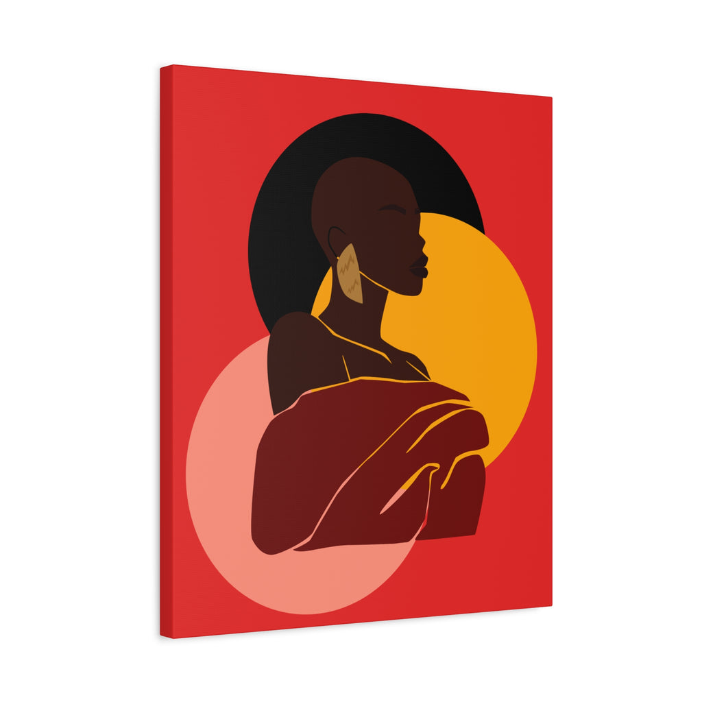 Bold Woman with Circles  –Canvas Art
