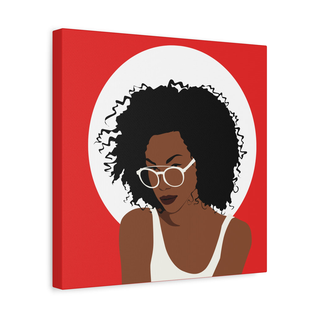 Afro Woman with Glasses — Canvas Art