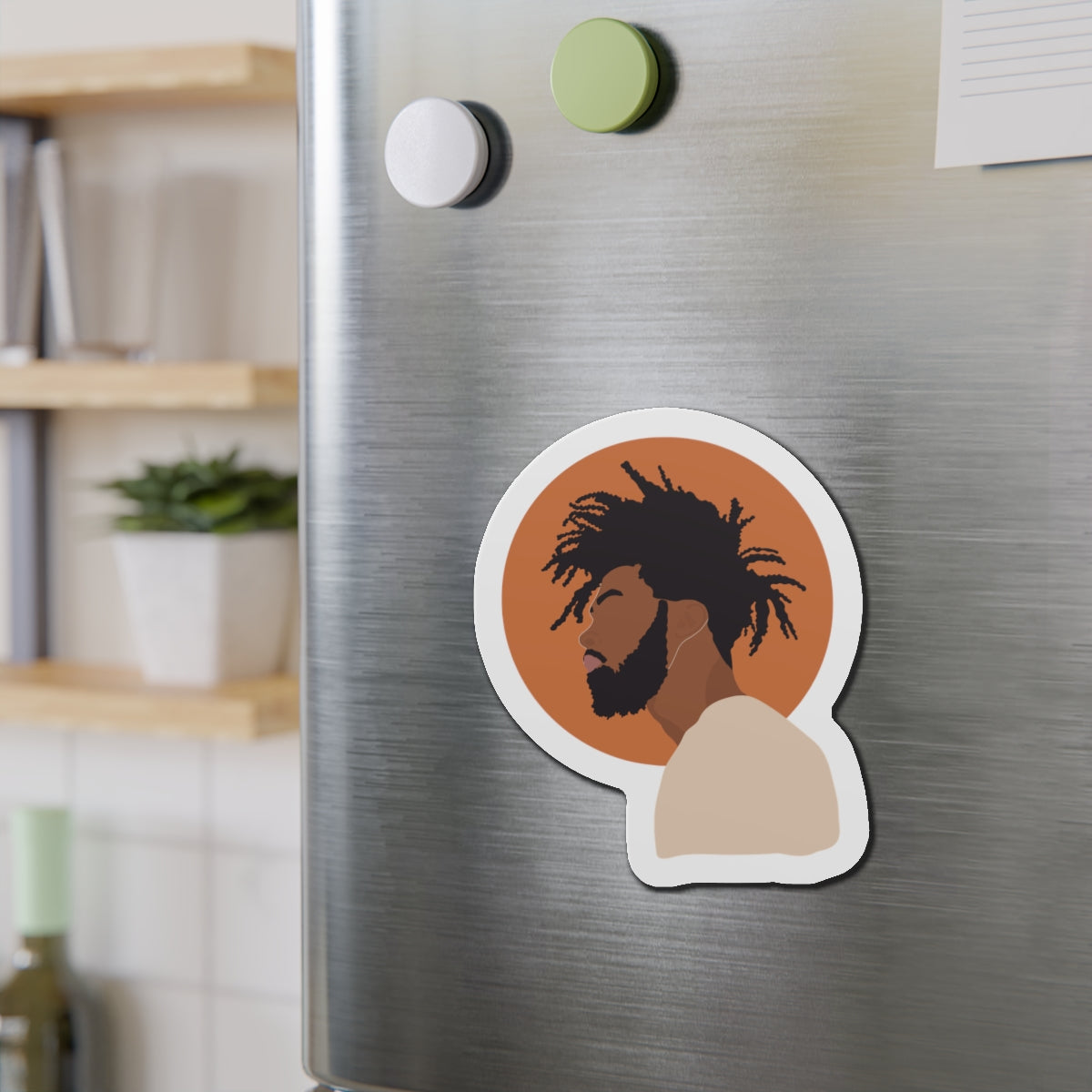 Afro Male Silhouette —  Magnet