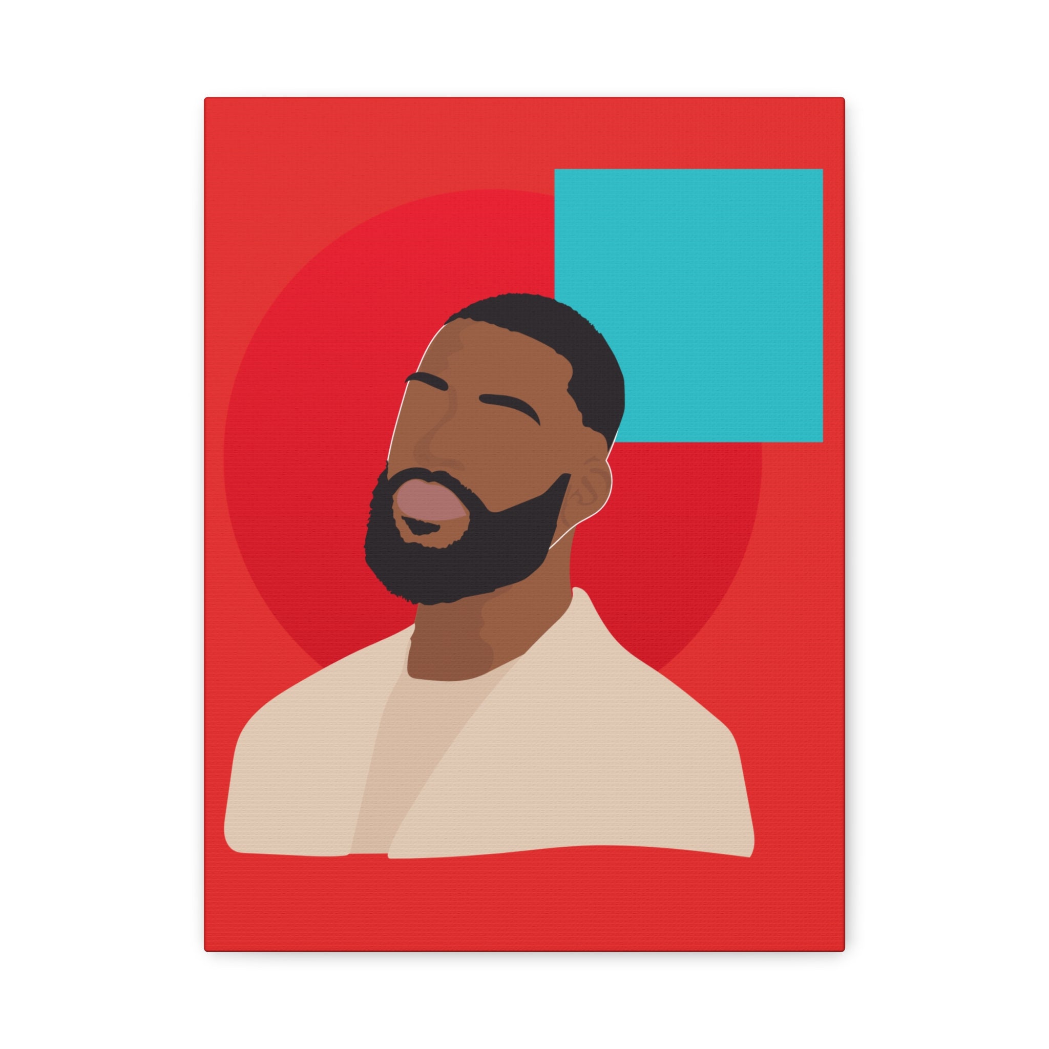 Male Modern Red & Teal — Canvas Art