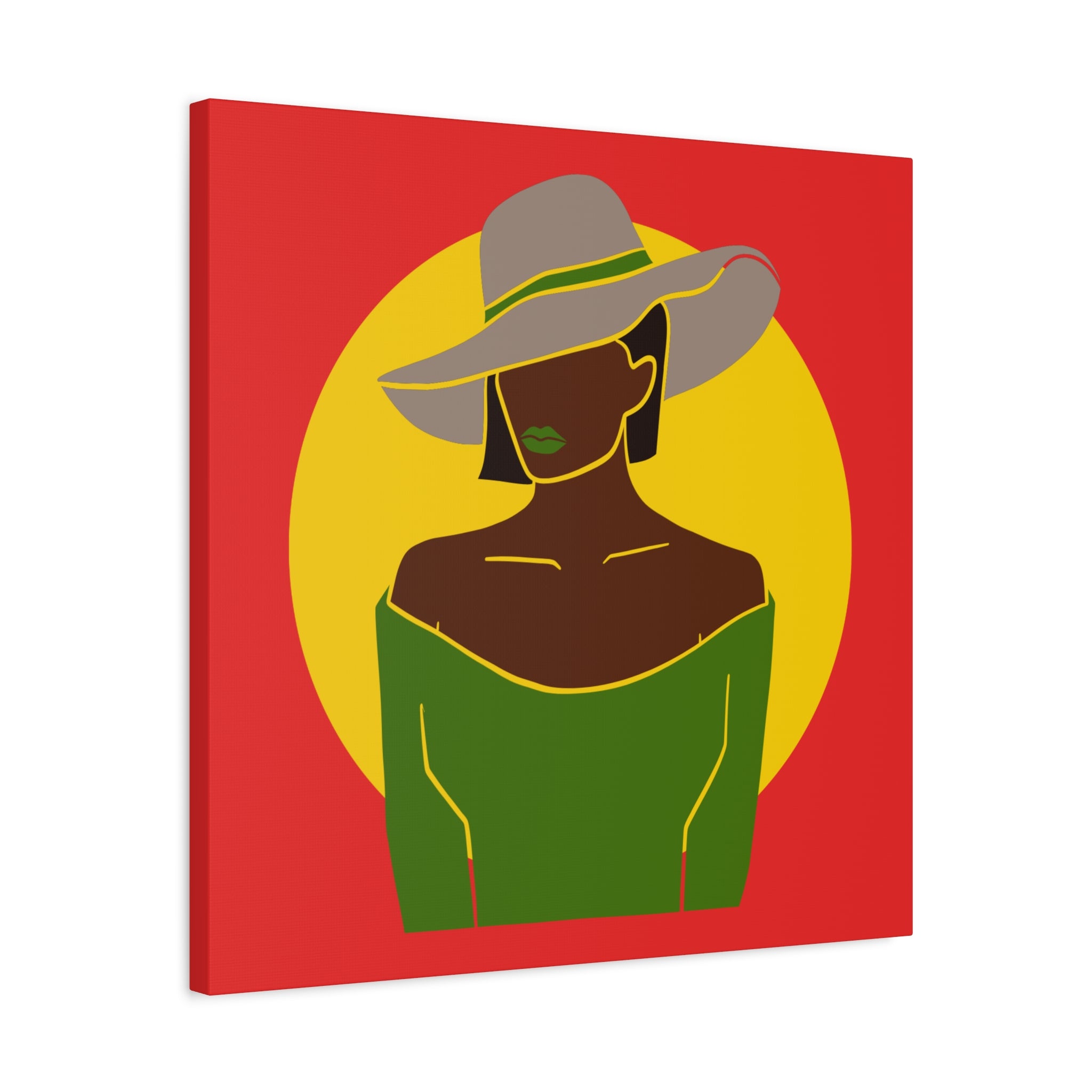 Afro Woman with Hat – Canvas Art